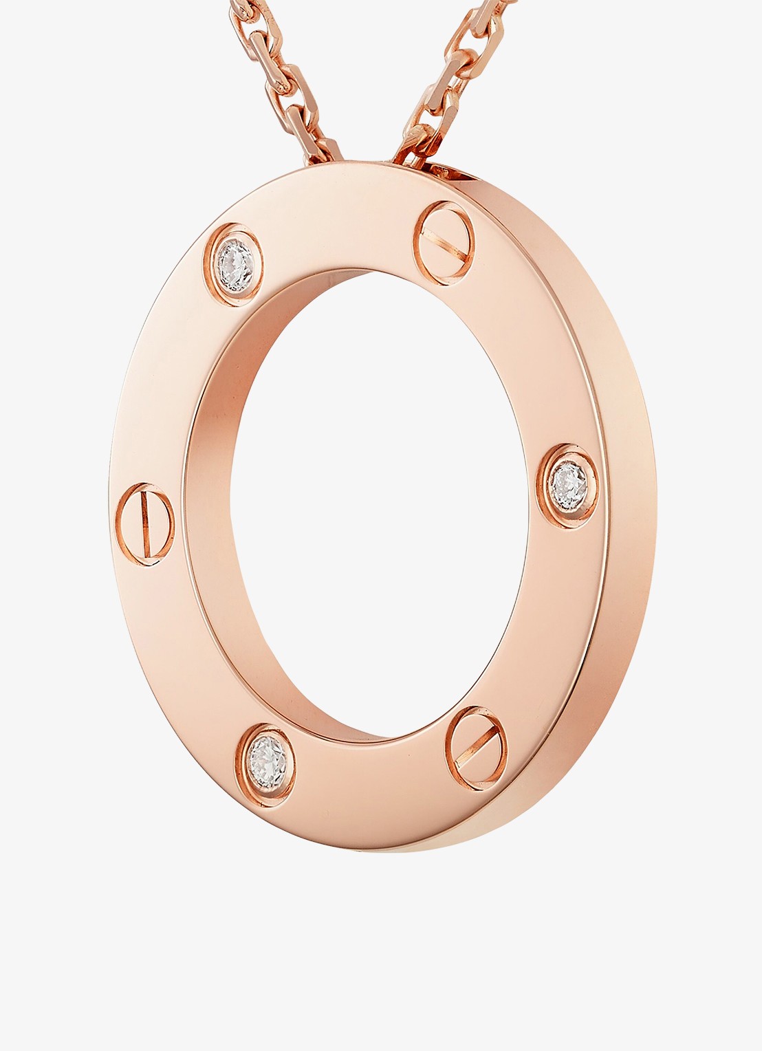 Cartier LOVE ketting van 18 karaat roségoud met 0.07 ct diamant CRB7014700 - detail roségoud