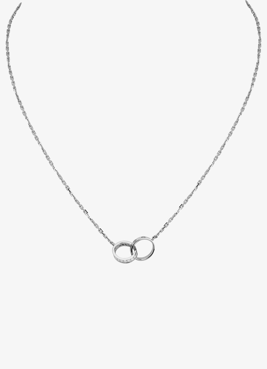 Cartier LOVE ketting van 18 karaat witgoud met 0.22 ct diamant CRB7013700 - voorkant witgoud