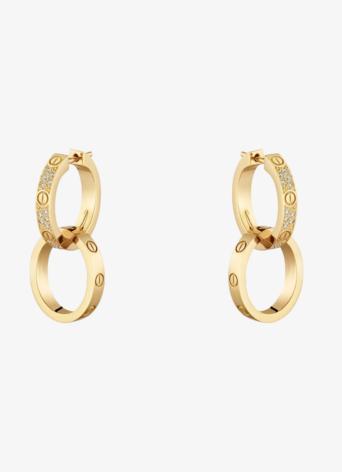 Cartier LOVE oorringen van 18 karaat geelgoud met 15 diamanten CRN8515241 - voorkant 6 geelgoud