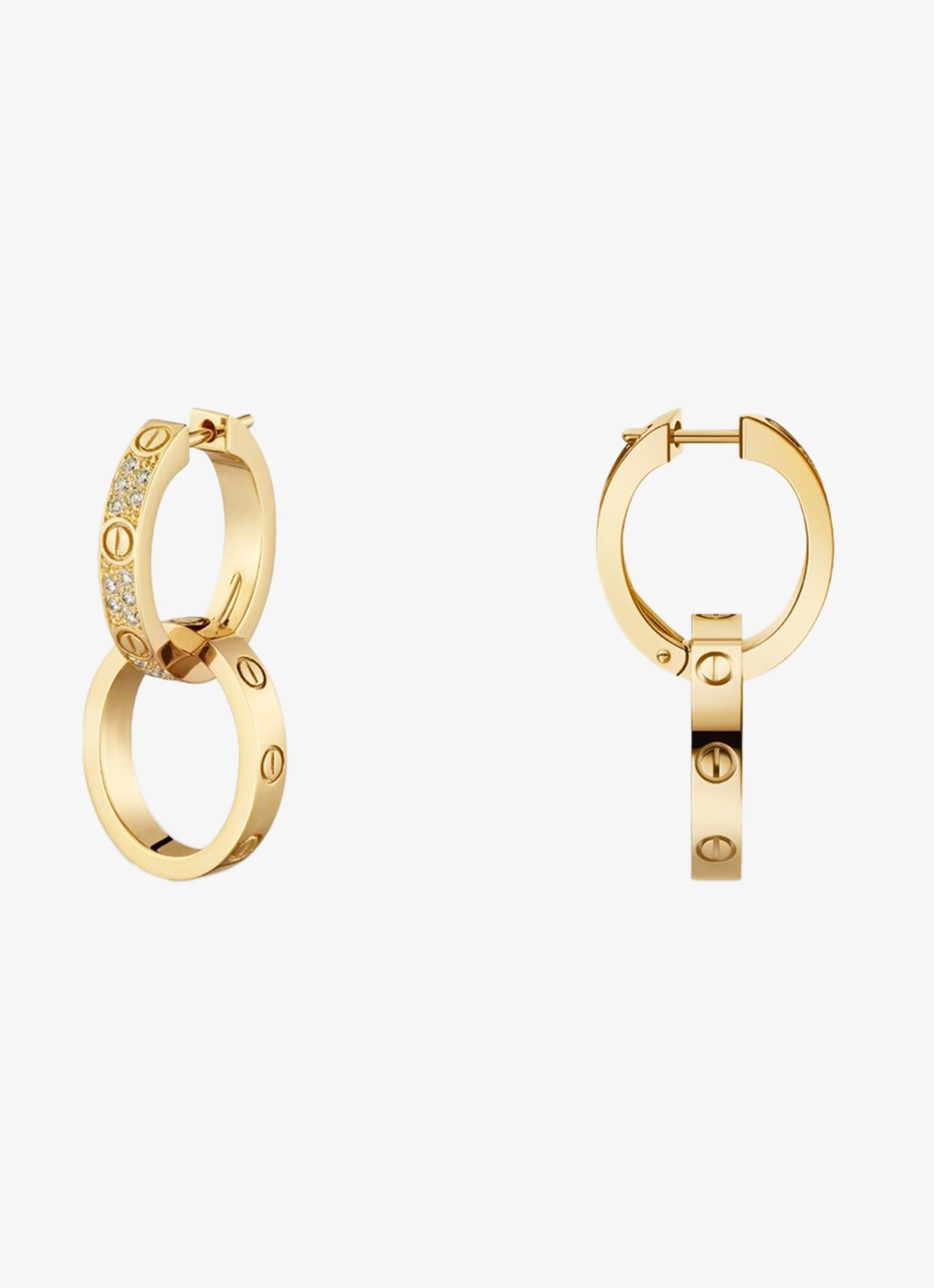 Cartier LOVE oorringen van 18 karaat geelgoud met 15 diamanten CRN8515241 - voorkant 7 geelgoud