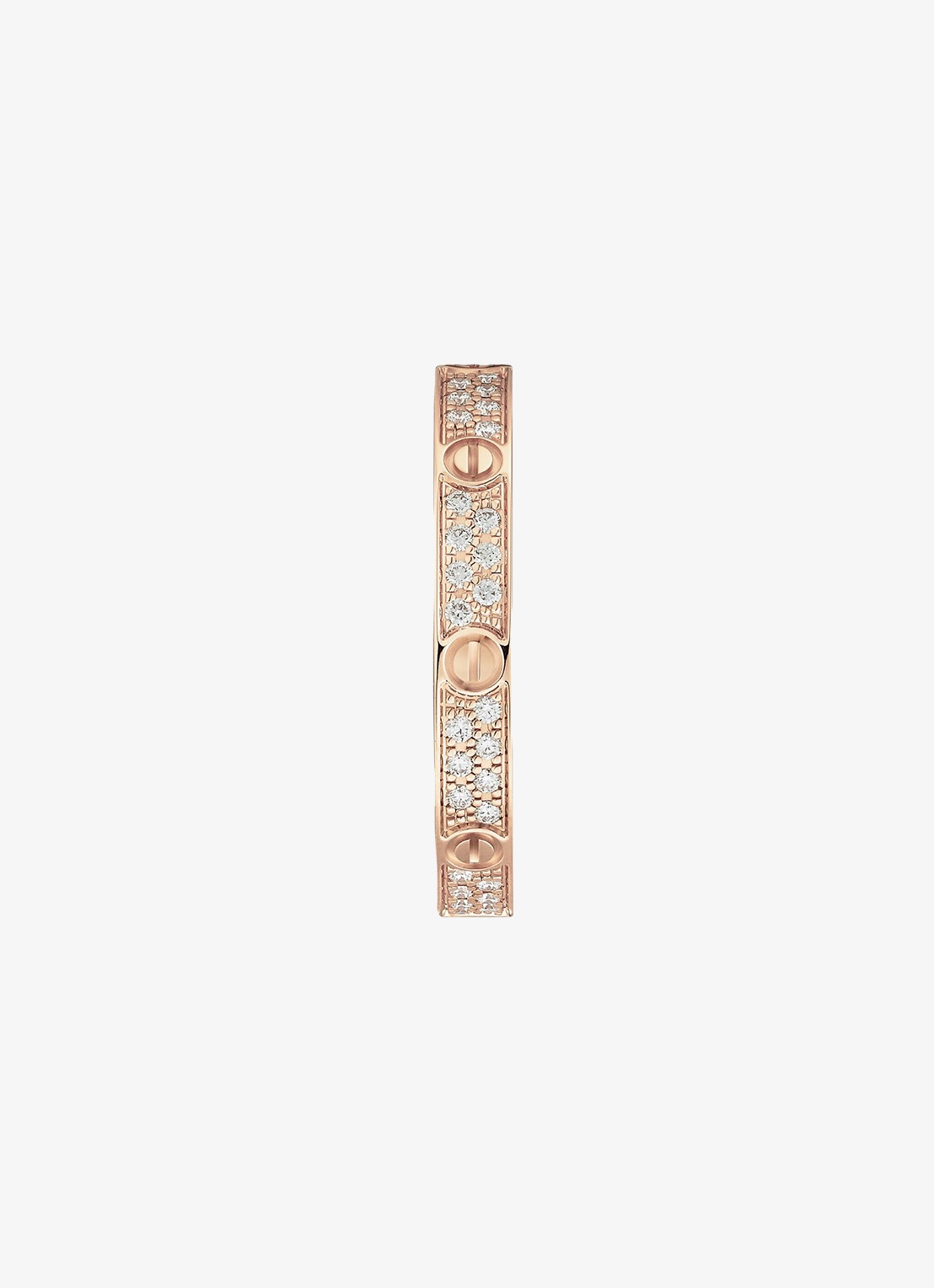 Cartier LOVE ring, mini model van 18 karaat roségoud met 0.19 ct diamant CRB4218100 - detail roségoud