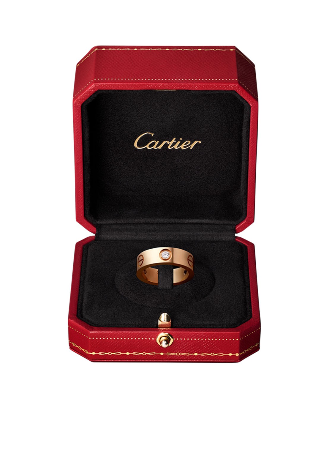 Cartier Love ring van 18 karaat roségoud met 3 diamanten CRB4087500 - detail 2 roségoud
