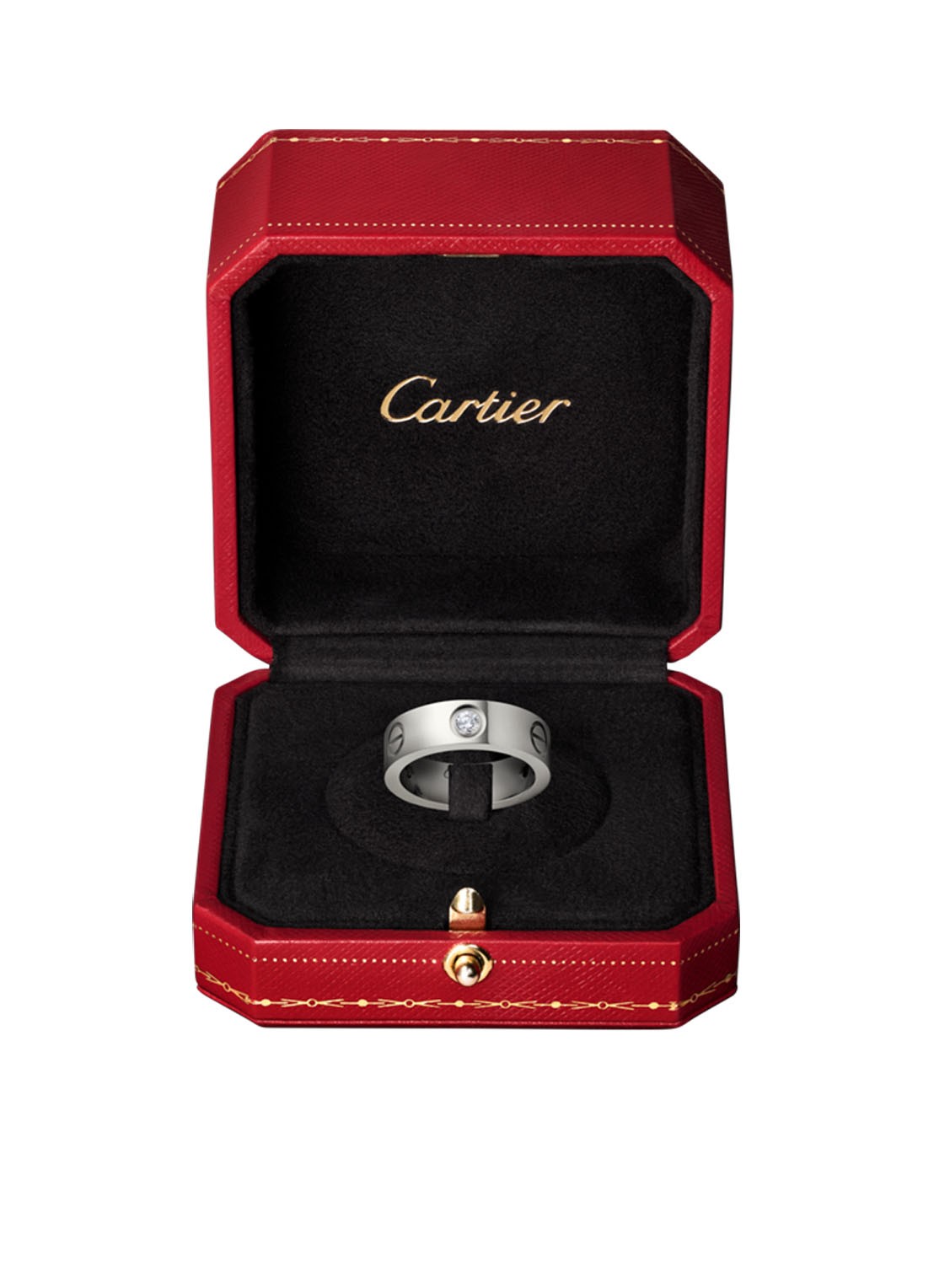 Cartier LOVE ring van 18 karaat witgoud met 3 diamanten CRB4032500 - detail 2 witgoud