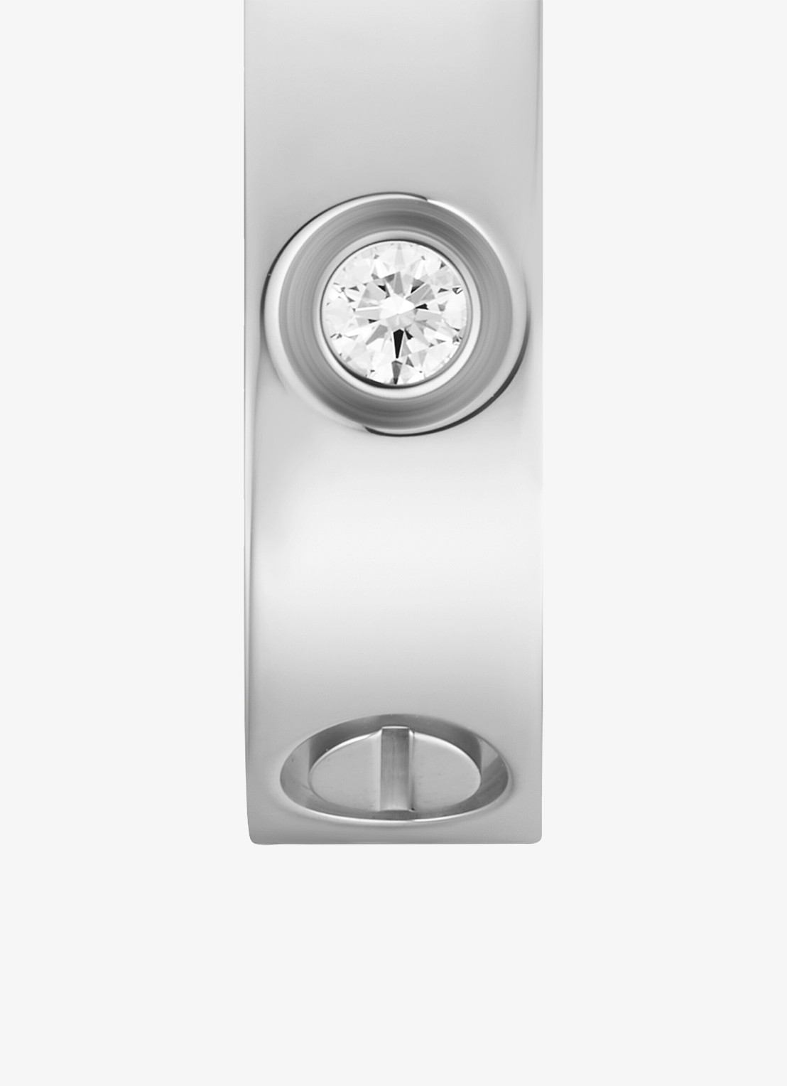 Cartier LOVE trouwring, klassiek model van 18 karaat witgoud met 0.23 ct diamant CRB40325 - detail 3 witgoud
