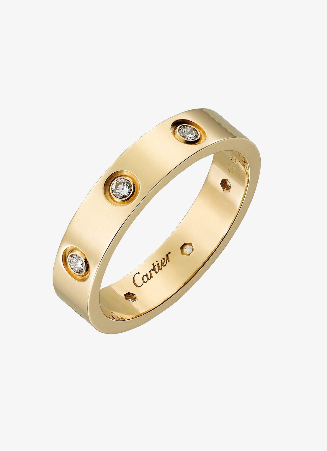 Cartier LOVE trouwring, klein model van 18 karaat geelgoud met 0.19 ct diamant CRB4056200 - detail 3 geelgoud