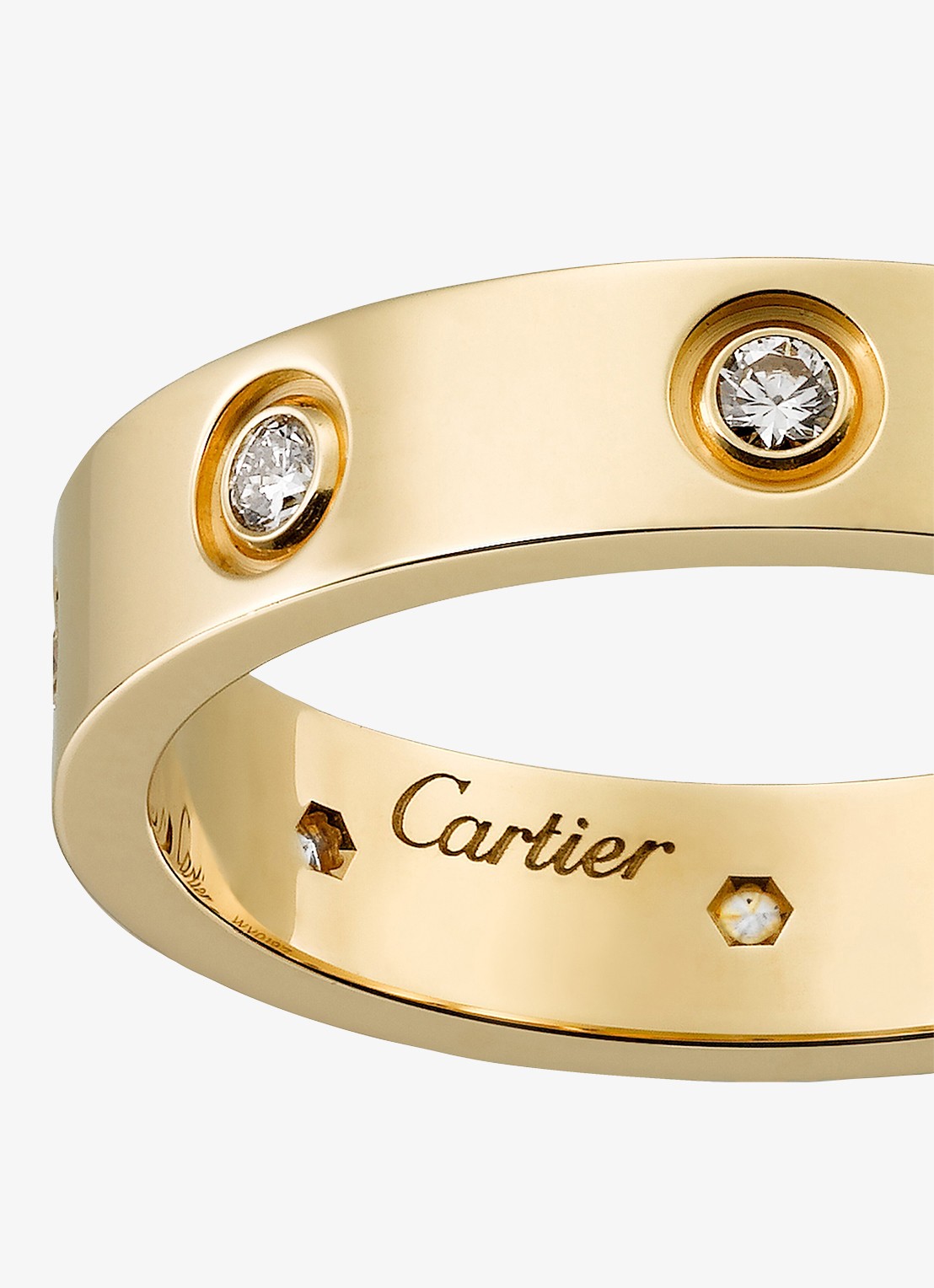 Cartier LOVE trouwring, klein model van 18 karaat geelgoud met 0.19 ct diamant CRB4056200 - detail 4 geelgoud