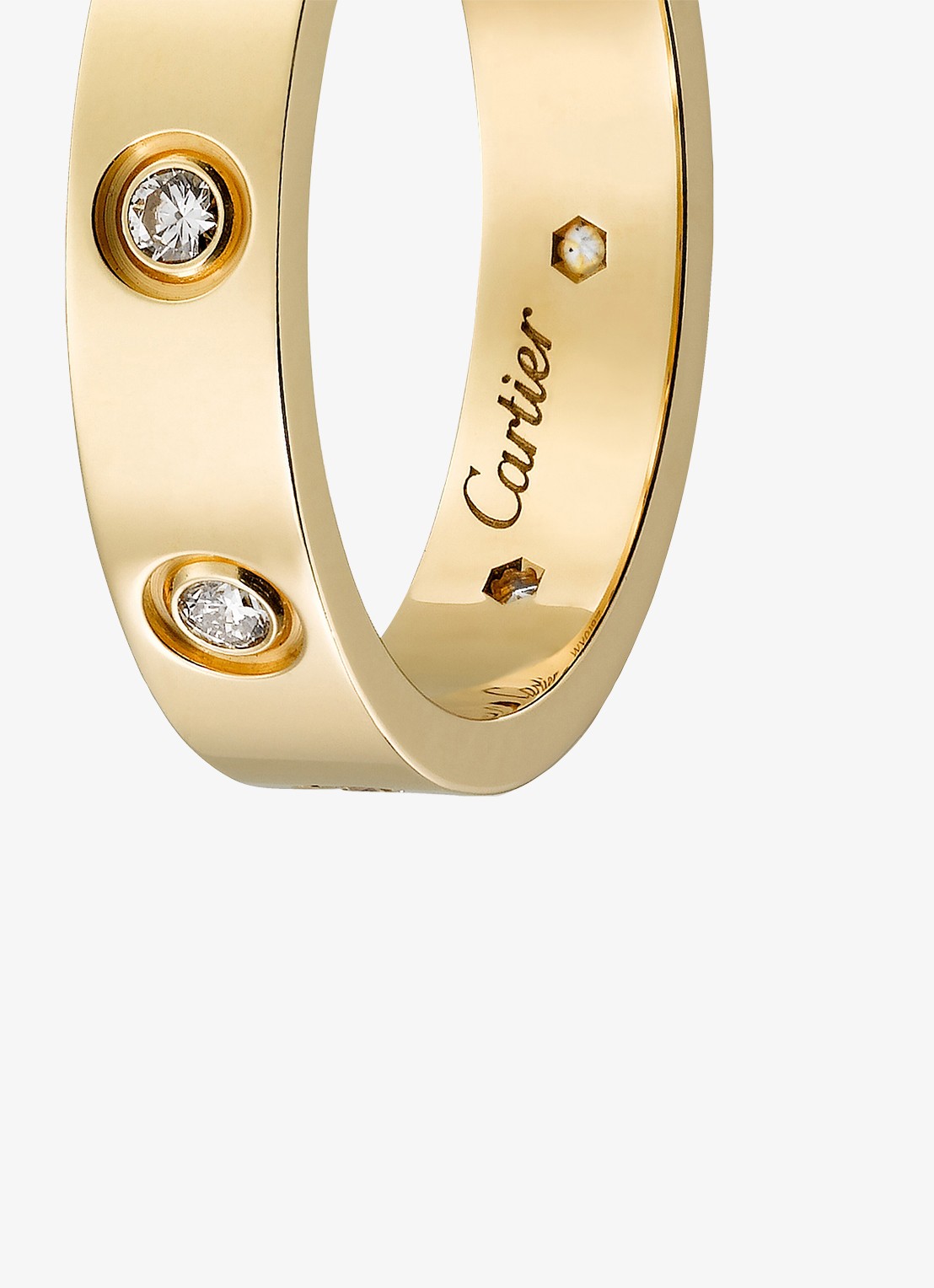 Cartier LOVE trouwring, klein model van 18 karaat geelgoud met 0.19 ct diamant CRB4056200 - detail 5 geelgoud