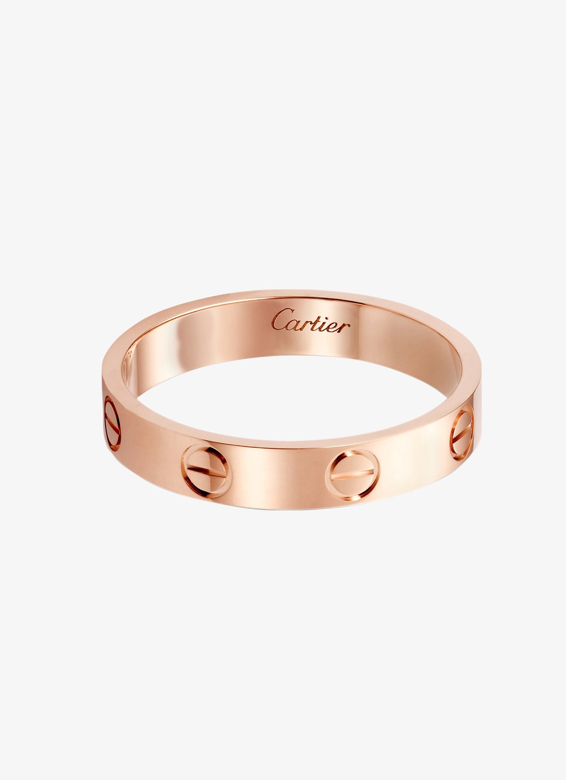Cartier LOVE trouwring, klein model van 18 karaat roségoud CRB4085200 - voorkant roségoud