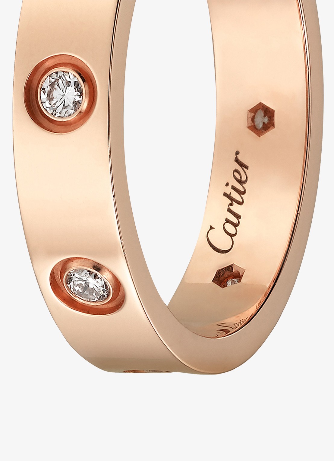 Cartier LOVE trouwring, klein model van 18 karaat roségoud met 0.19 ct diamant CRB4050800 - detail 2 roségoud