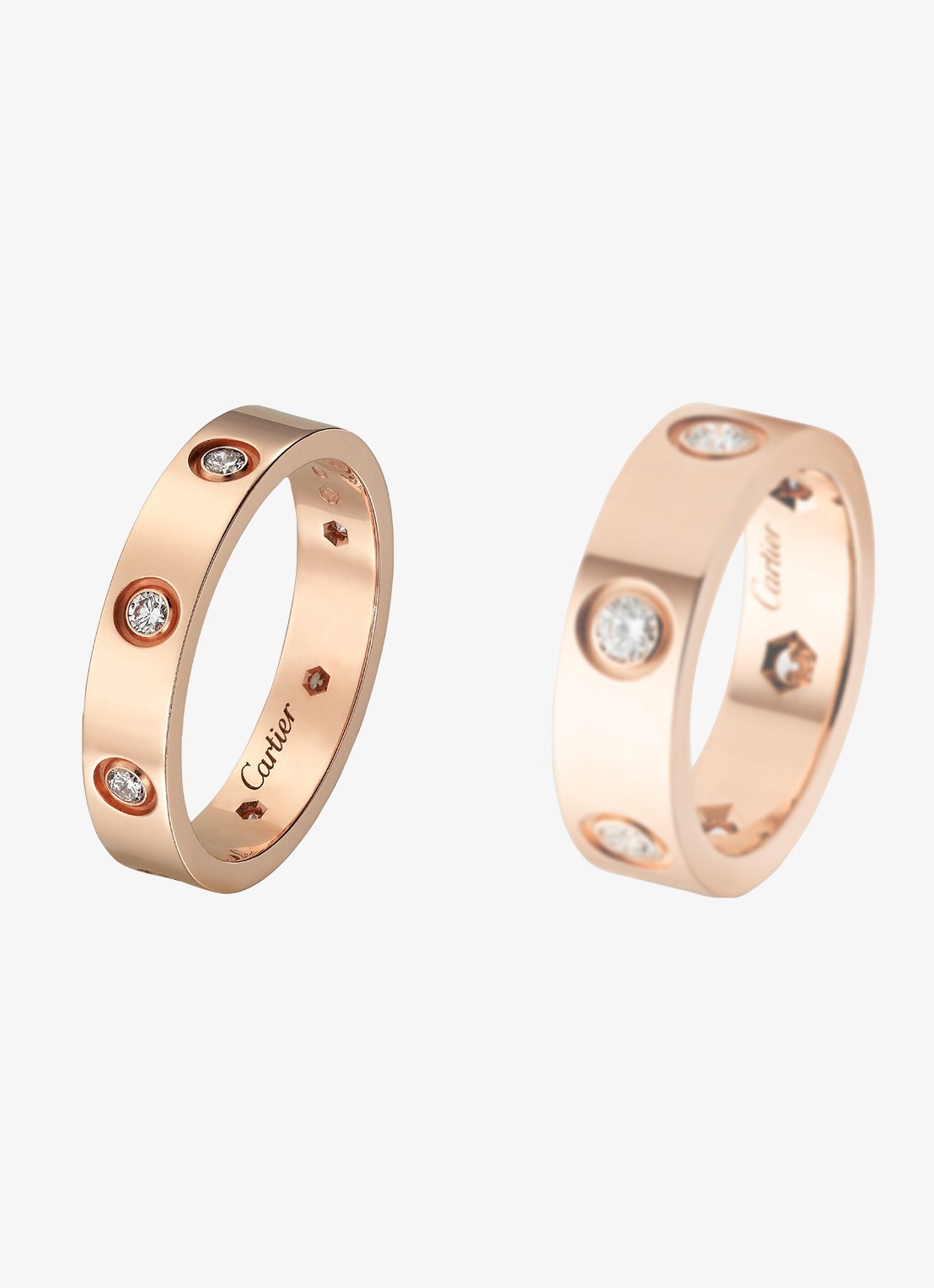 Cartier LOVE trouwring, klein model van 18 karaat roségoud met 0.19 ct diamant CRB4050800 - detail 4 roségoud