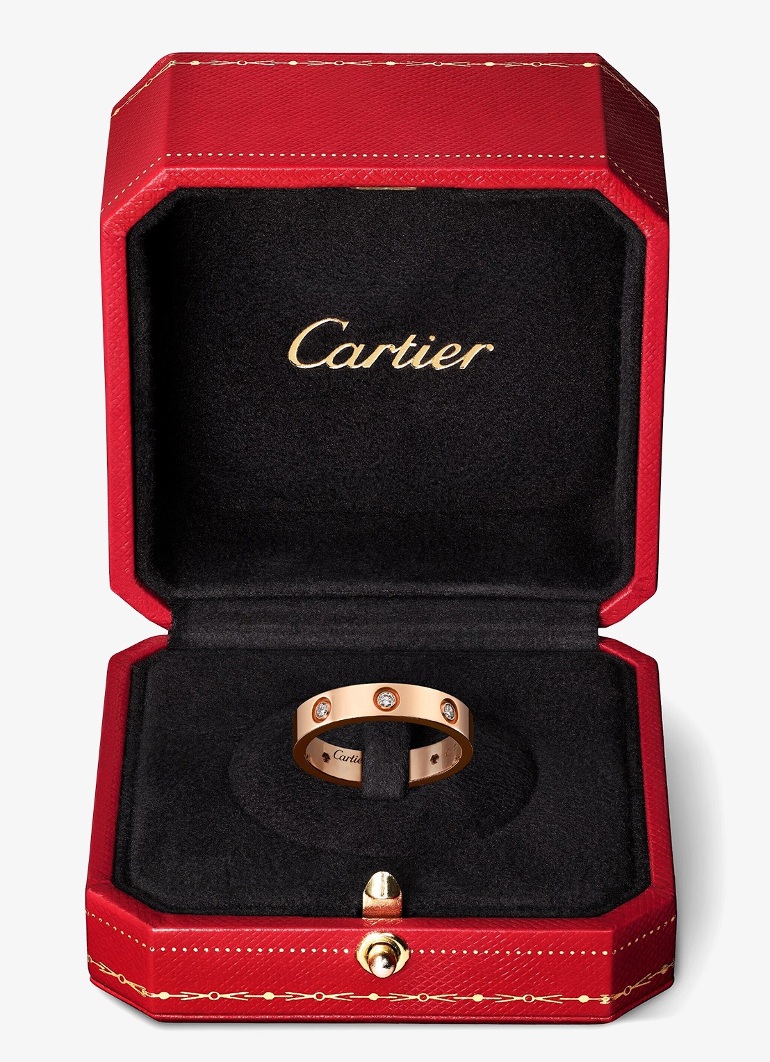 Cartier LOVE trouwring, klein model van 18 karaat roségoud met 0.19 ct diamant CRB4050800 - detail 5 roségoud