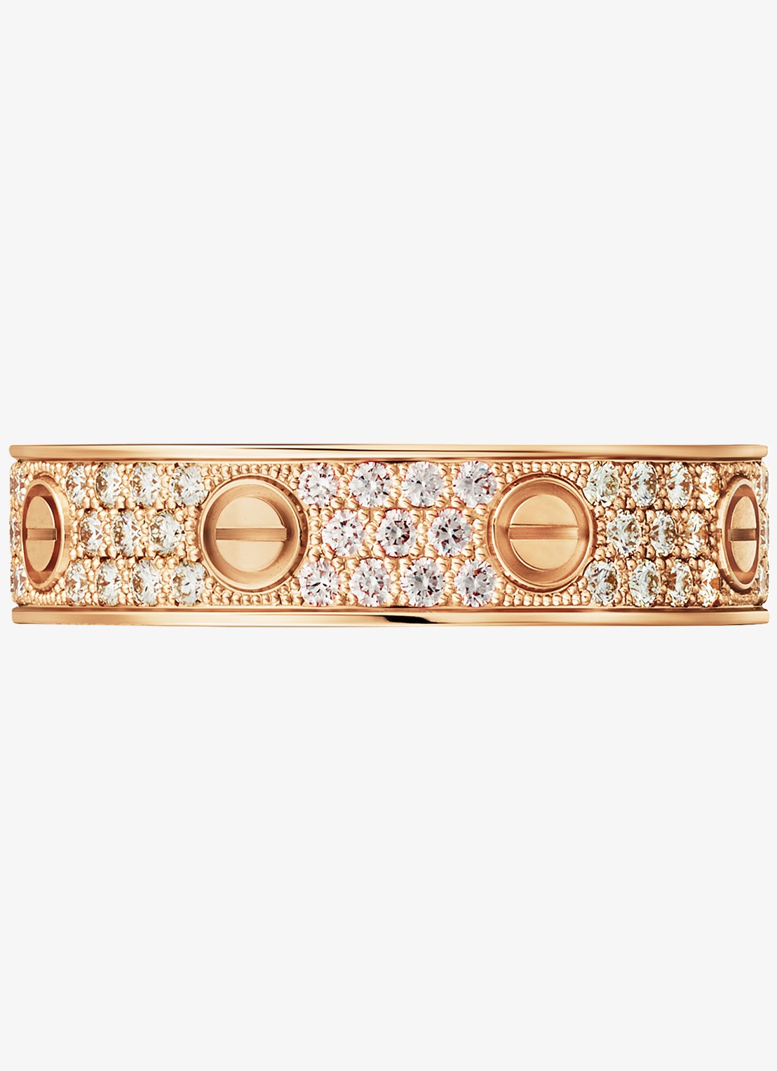 Cartier LOVE trouwring, klein model van 18 karaat roségoud met 0.31 ct diamant CRB4085800 - detail roségoud