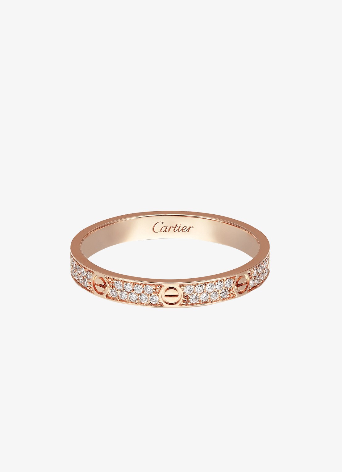 Cartier LOVE trouwring, mini model van 18 karaat roségoud met 0.19 ct diamant CRB42181 - voorkant 2 roségoud