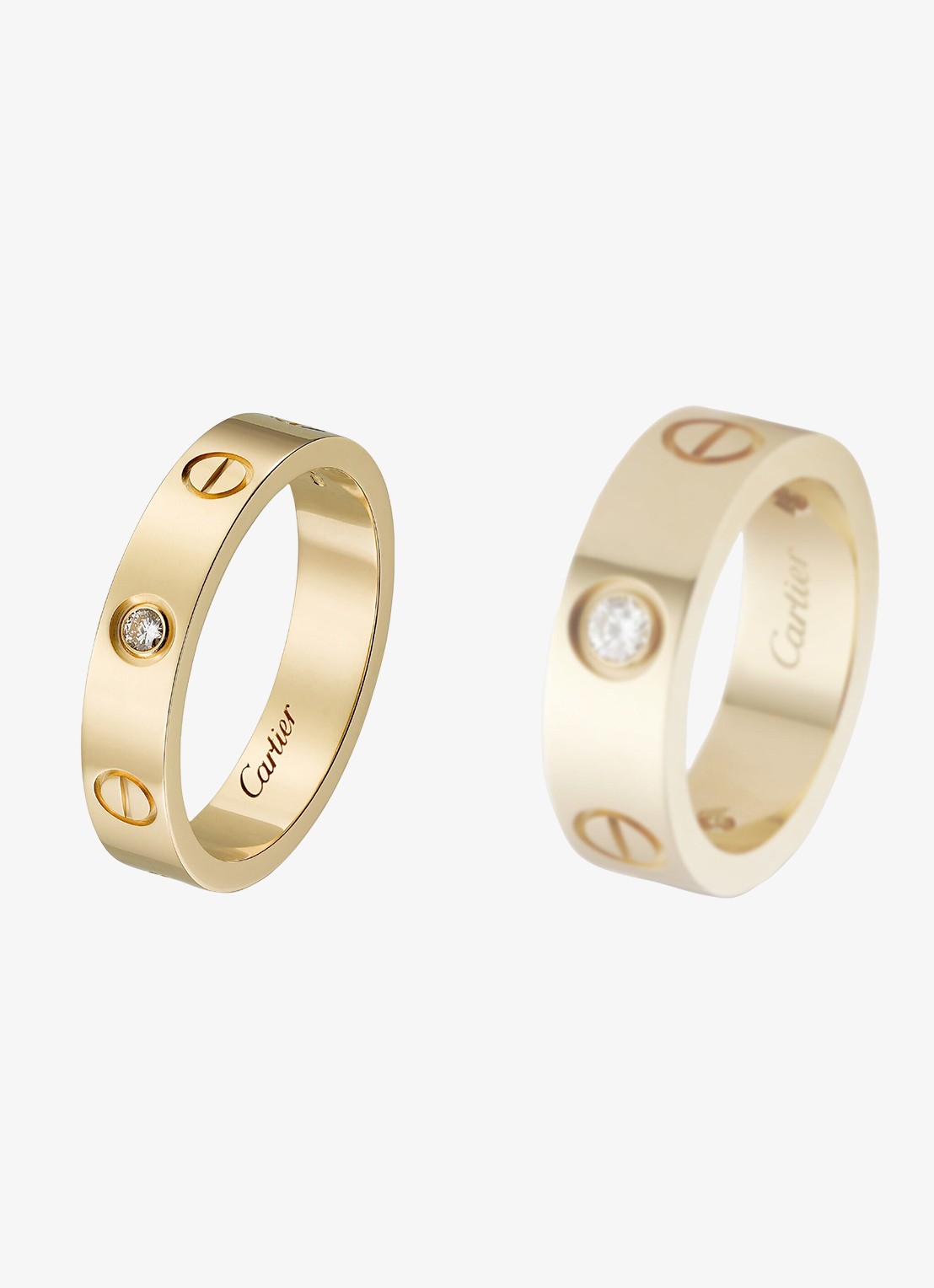 Cartier LOVE trouwring, small model van 18 karaat geelgoud met 0.02 ct diamant CRB40561 - detail 4 geelgoud