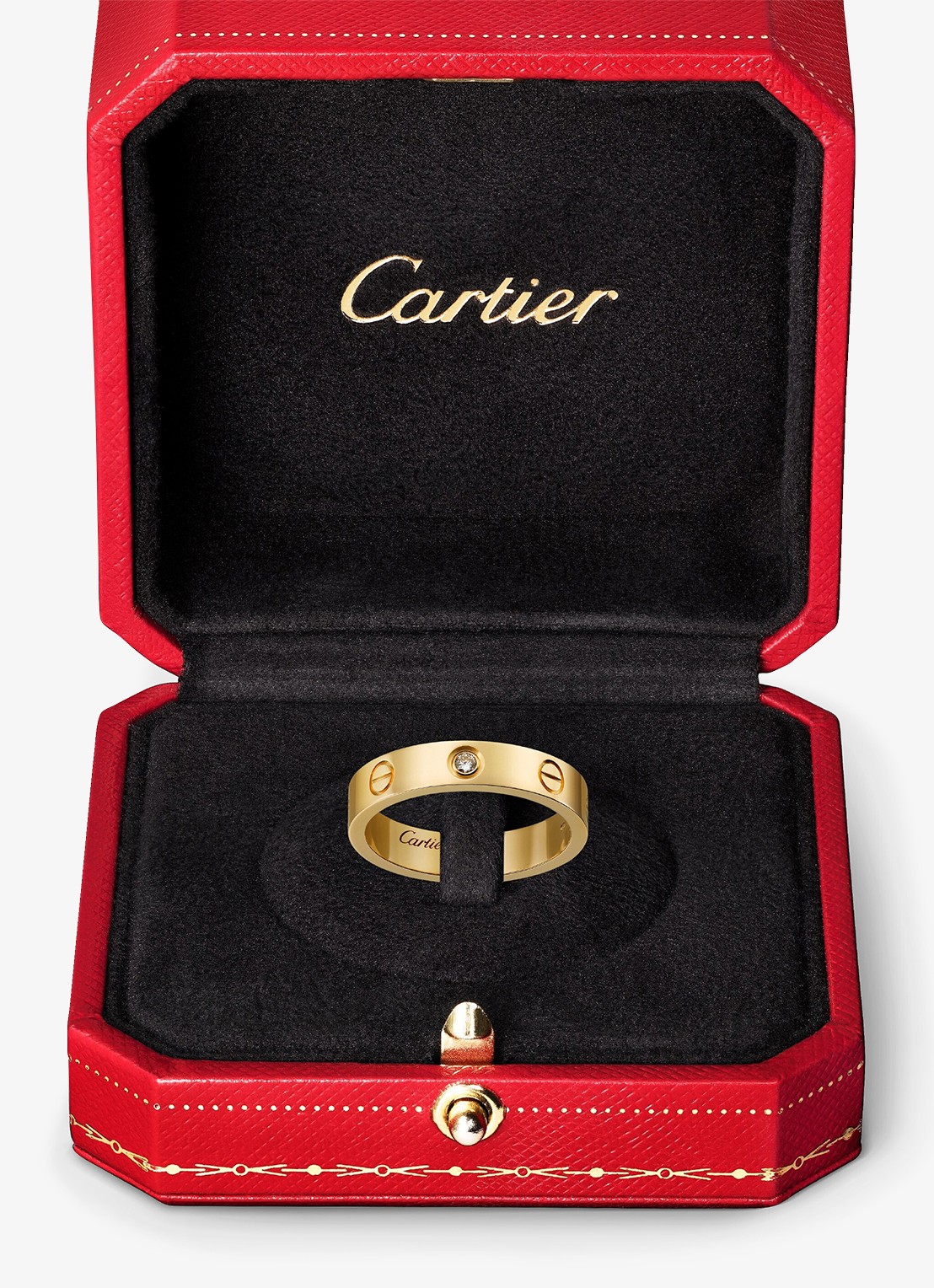 Cartier LOVE trouwring, small model van 18 karaat geelgoud met 0.02 ct diamant CRB40561 - detail 5 geelgoud
