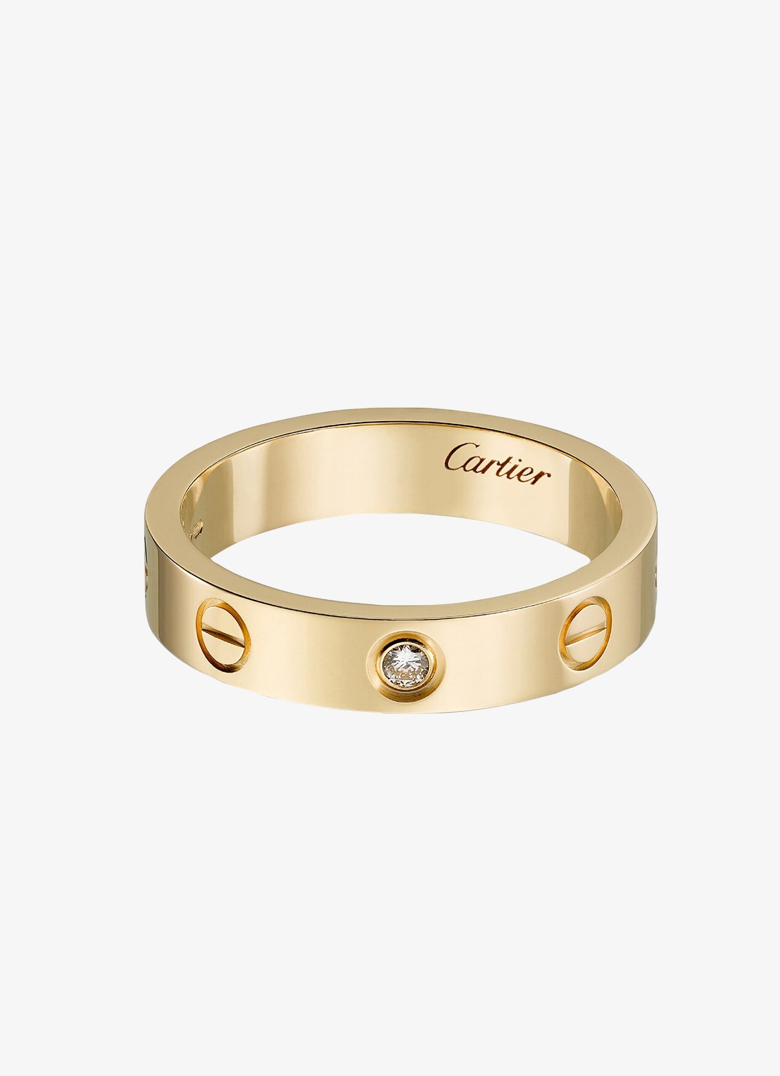 Cartier LOVE trouwring, small model van 18 karaat geelgoud met 0.02 ct diamant CRB40561 - voorkant 6 geelgoud