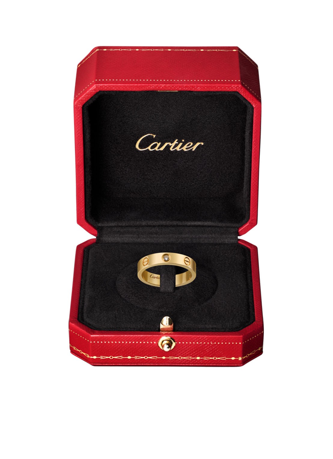Cartier LOVE Wedding band ring van 18 karaat geelgoud met 1 diamant CRB4056100 - detail 3 geelgoud