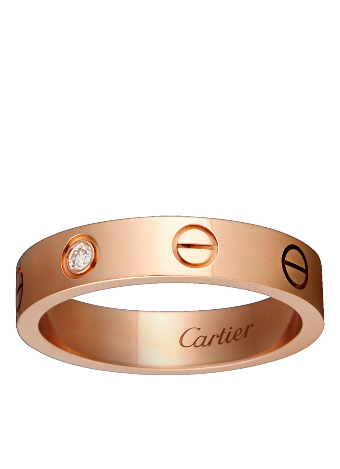 Cartier LOVE Wedding band ring van 18 karaat roségoud met 1 diamant CRB4050700 - voorkant 3 roségoud
