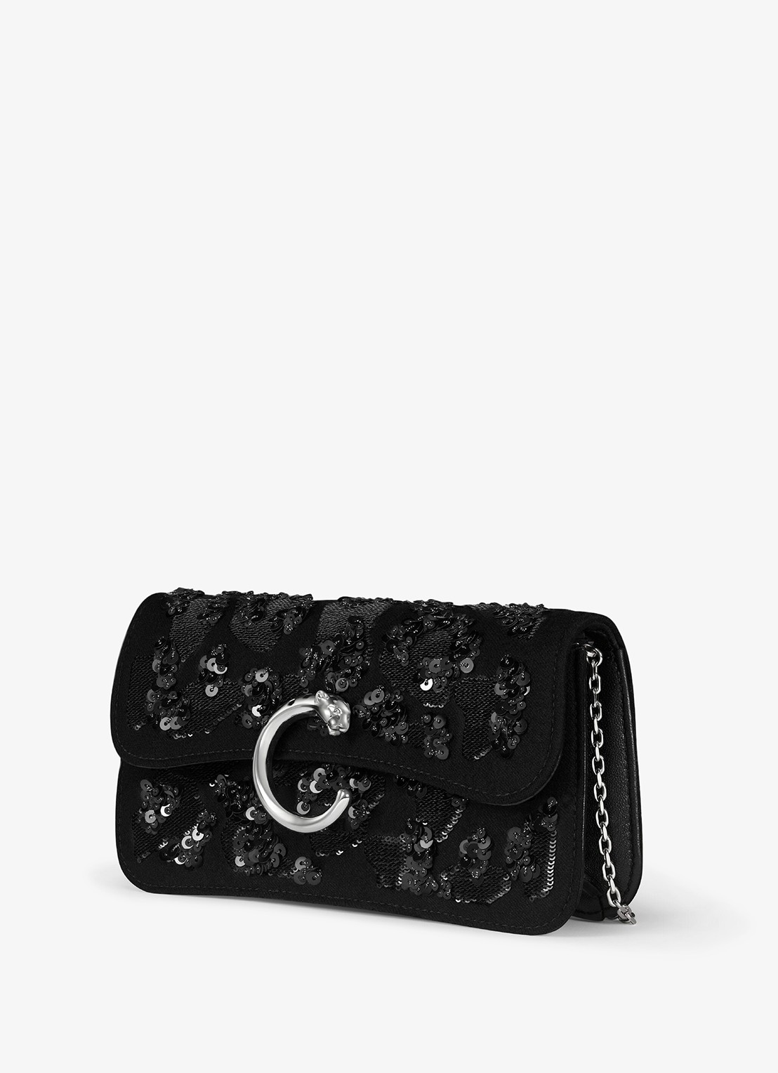 Cartier Panthère C de Cartier Mini crossbodytas met pailletten CRL1002521 - detail zwart