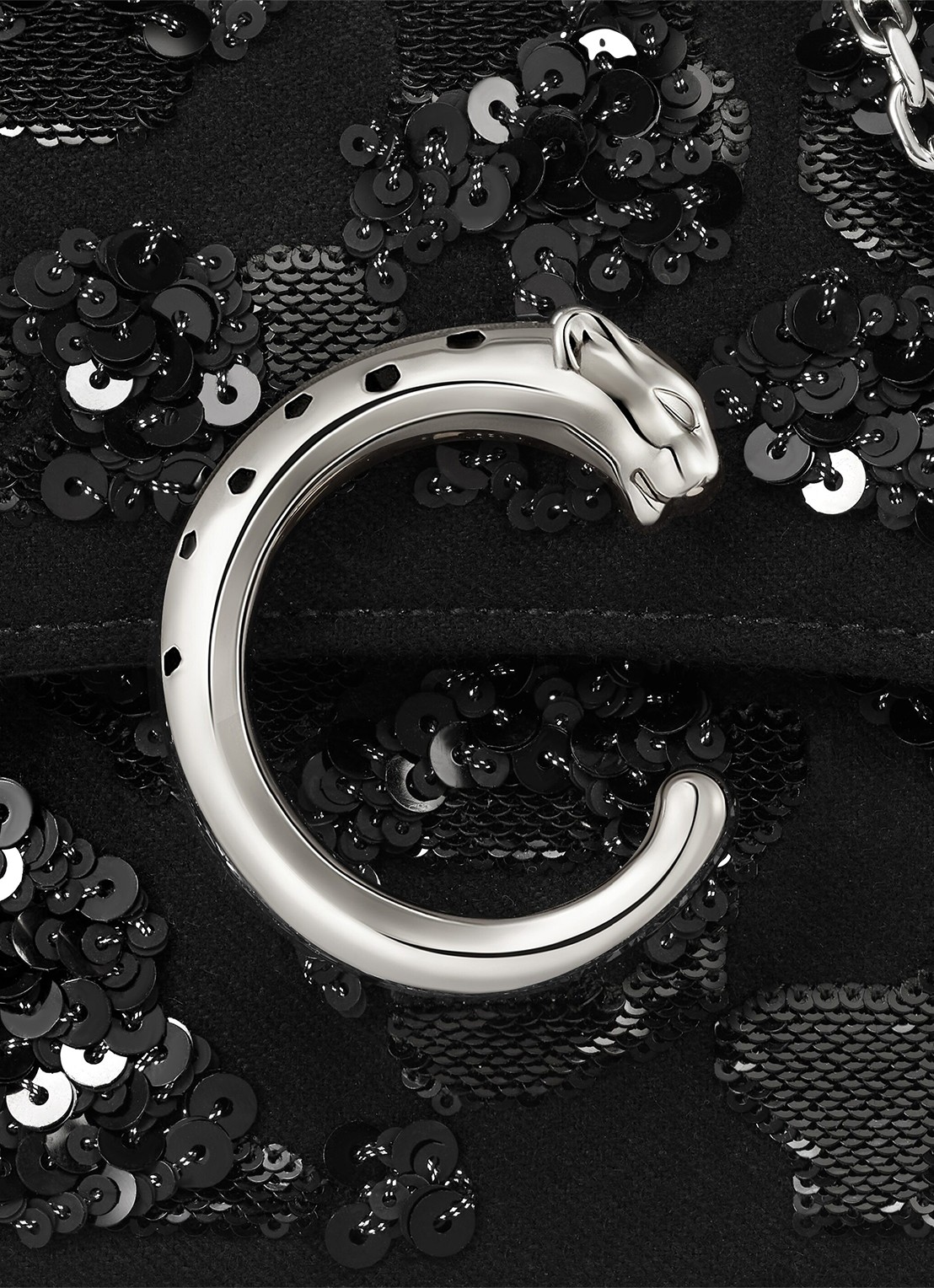 Cartier Panthère C de Cartier Mini crossbodytas met pailletten CRL1002521 - detail 3 zwart