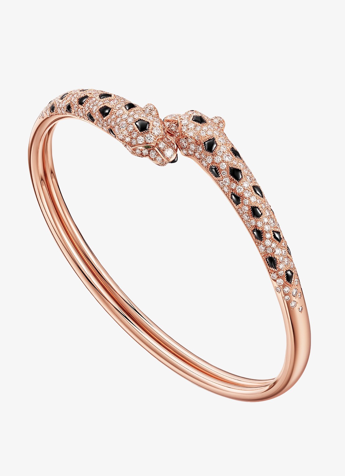 Cartier Panthère de Cartier armband, klein model van 18 karaat roségoud met onyx, smaragd en 1.64 ct diamant CRN6725717 - voorkant roségoud