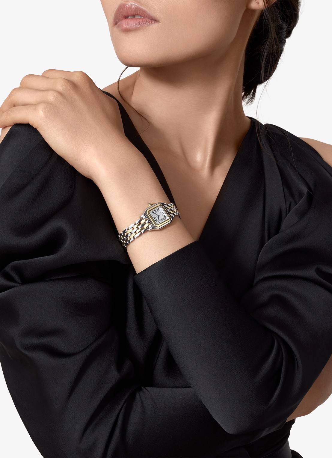 Cartier Panthère de Cartier horloge, klein model van 18 karaat geelgoud en staal CRW2PN0018 - voorkant 8 zilver