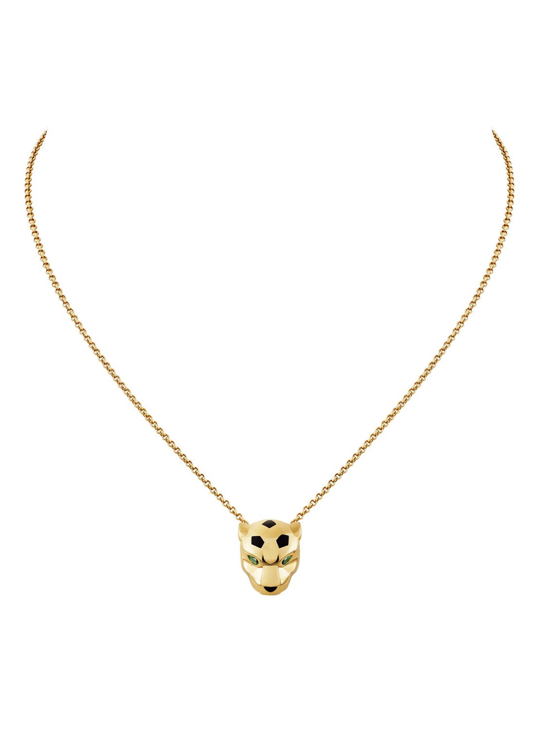 Cartier Panthère de Cartier ketting van 18 karaat geelgoud met onyx en tsavoriet CRB7224700 - voorkant geelgoud