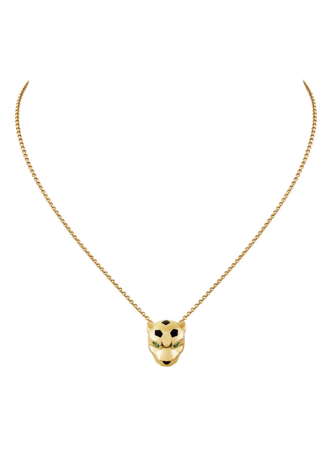 Cartier Panthère de Cartier ketting van 18 karaat geelgoud met onyx en tsavoriet CRB7224756 - voorkant geelgoud