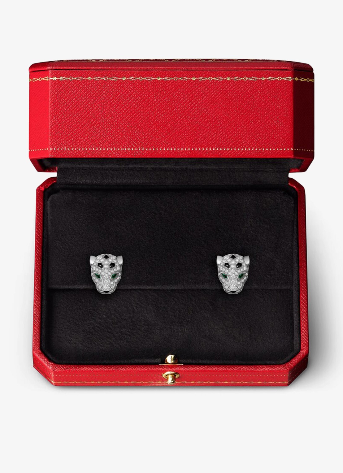 Cartier Panthère de Cartier oorknopjes van 18 karaat witgoud met smaragd, onyx en diamanten CRN8515269 - detail 6 witgoud