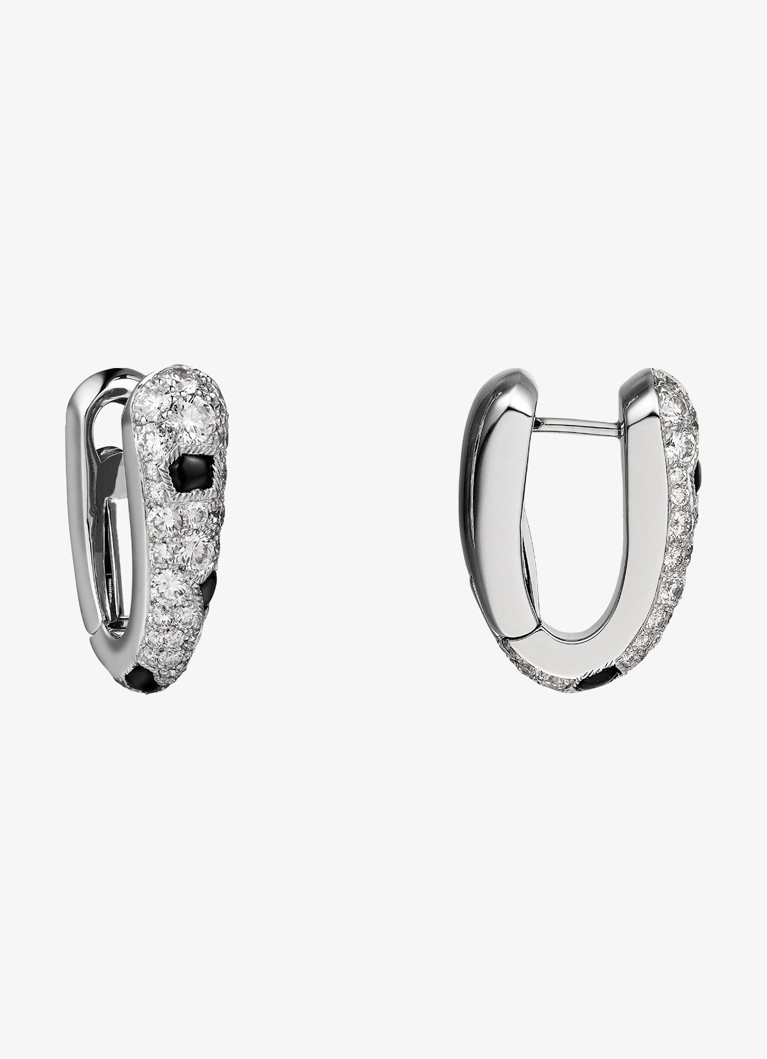 Cartier Panthère de Cartier oorringen van 18 karaat witgoud met onyx en 1.36 ct diamant CRN8515155 - achterkant witgoud