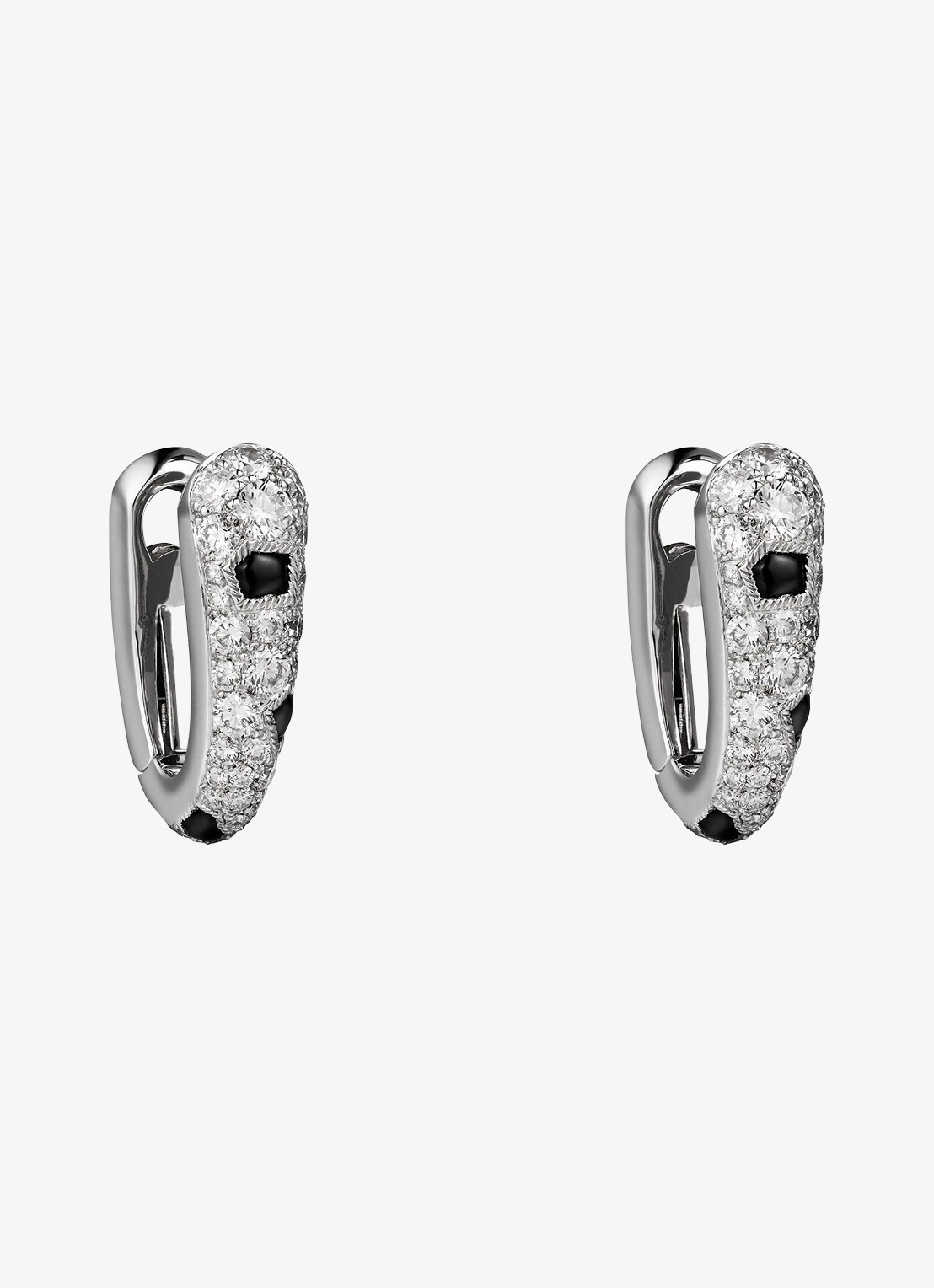 Cartier Panthère de Cartier oorringen van 18 karaat witgoud met onyx en 1.36 ct diamant CRN8515155 - voorkant 6 witgoud