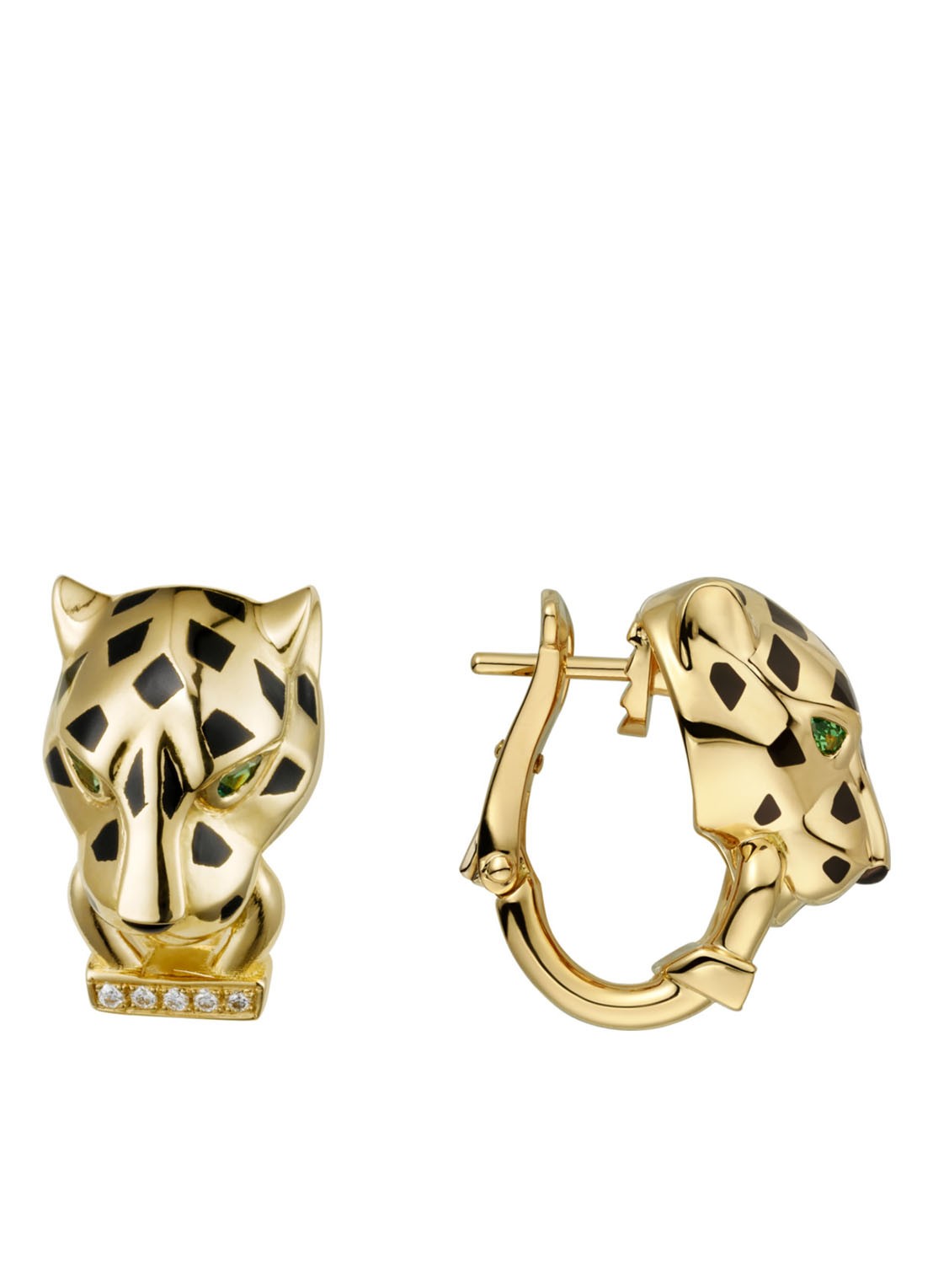 Cartier Panthère de Cartier oorstekers van 18 karaat geelgoud met onyx, tsavoriet en diamanten CRB8044700  - voorkant 2 geelgoud