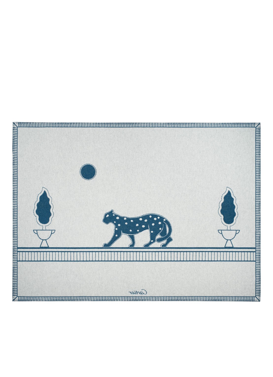 Cartier Panthère de Cartier-plaid van merinowol en kasjmier, met de handwerk finish 190 x 140 cm CROS000088 - voorkant 2 blauw
