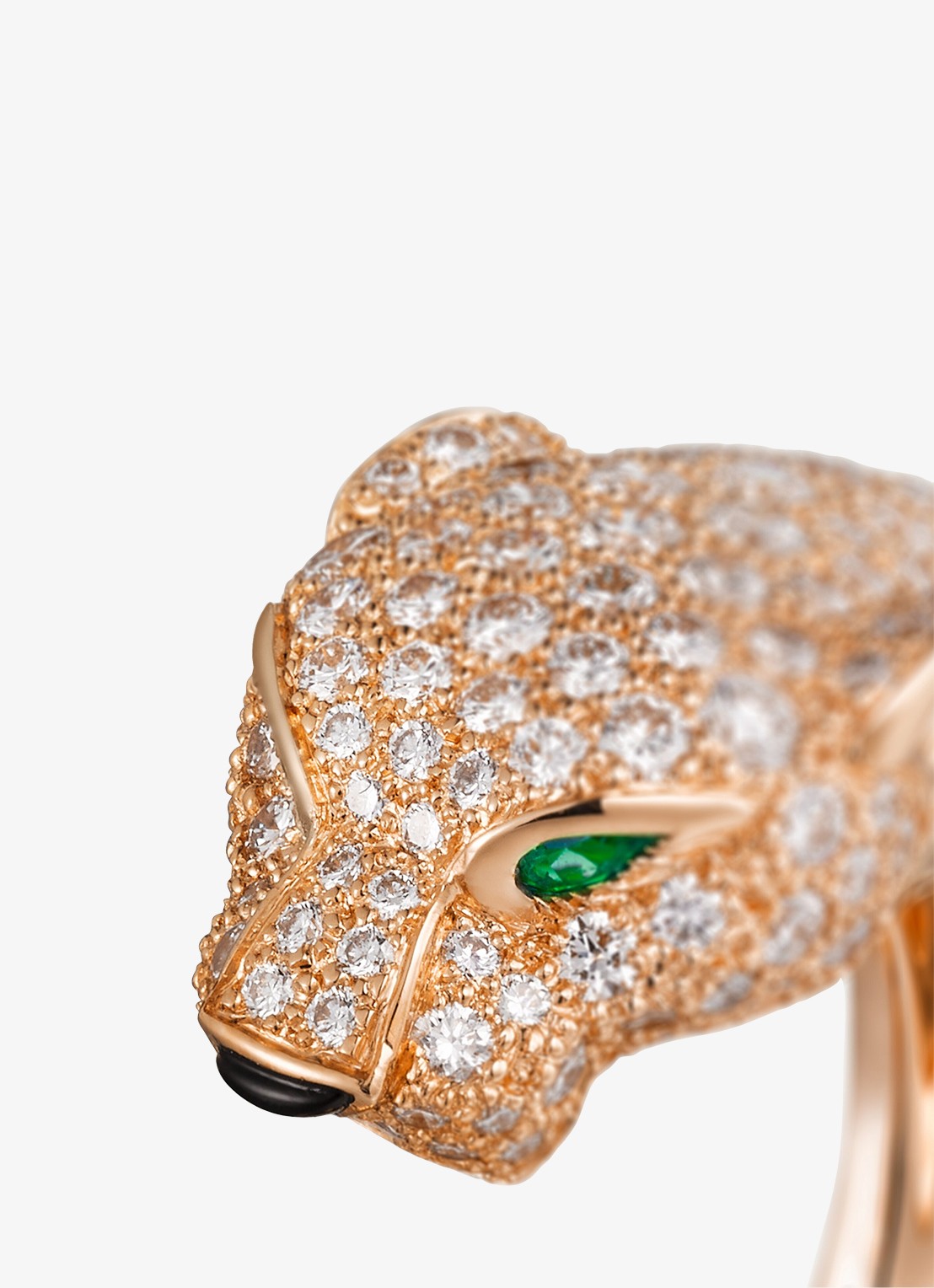 Cartier Panthère de Cartier ring, middel model van 18 karaat roségoud met 1.15 ct diamant CRN4742200 - detail roségoud