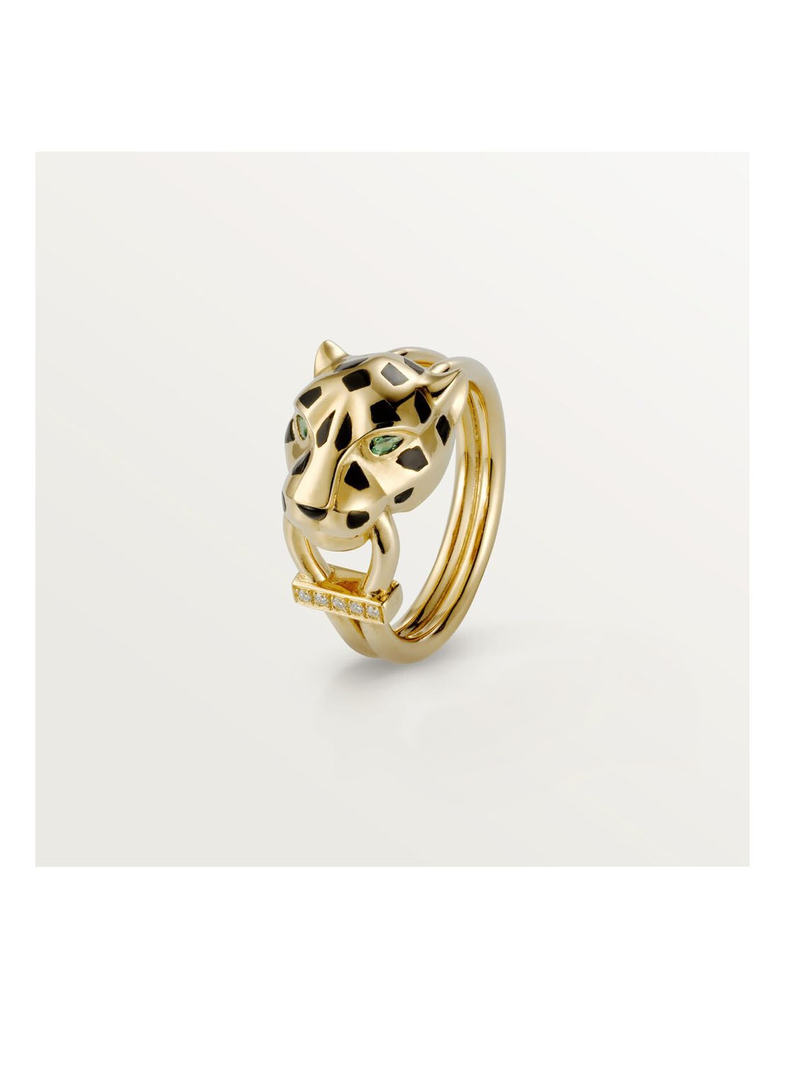 Cartier Panthère de Cartier ring van 18 karaat geelgoud met lak, tsavoriet en diamanten CRB4096700 - detail 7 geelgoud