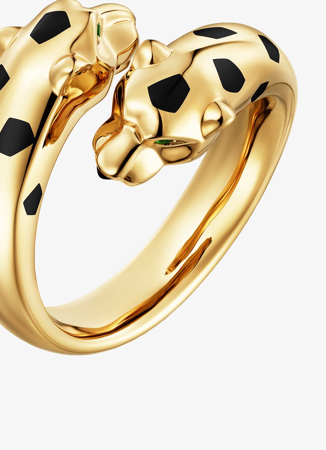 Cartier Panthère de Cartier ring van 18 karaat geelgoud met onyx en tsavoriet granaat CRB42401 - achterkant geelgoud