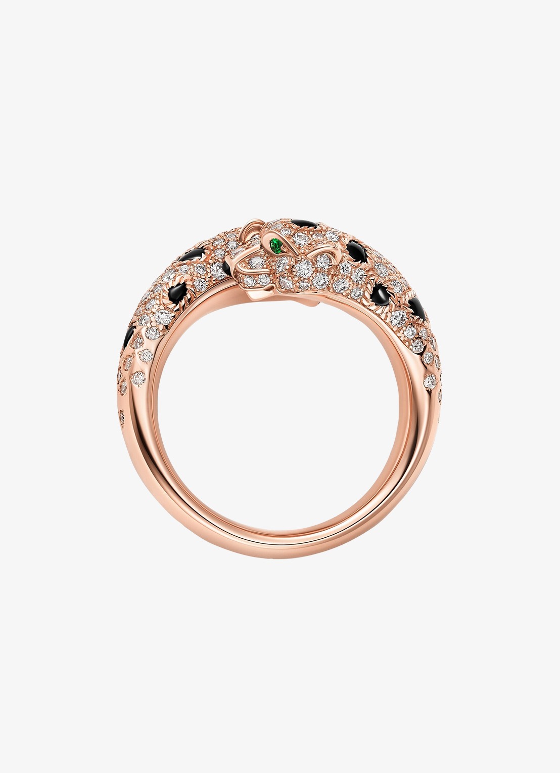 Cartier Panthère de Cartier ring van 18 karaat roségoud met onyx, smaragd en 0.92 ct diamant CRN4802600 - achterkant 8 roségoud