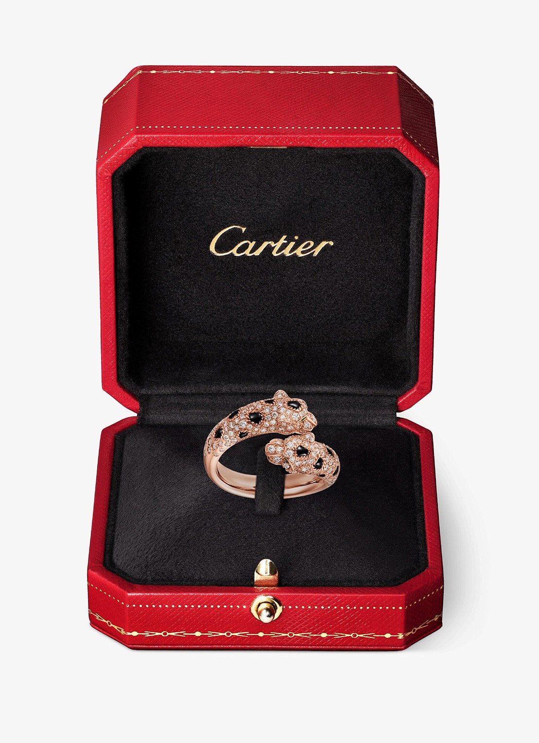 Cartier Panthère de Cartier ring van 18 karaat roségoud met onyx, smaragd en 0.92 ct diamant CRN4802600 - detail 6 roségoud