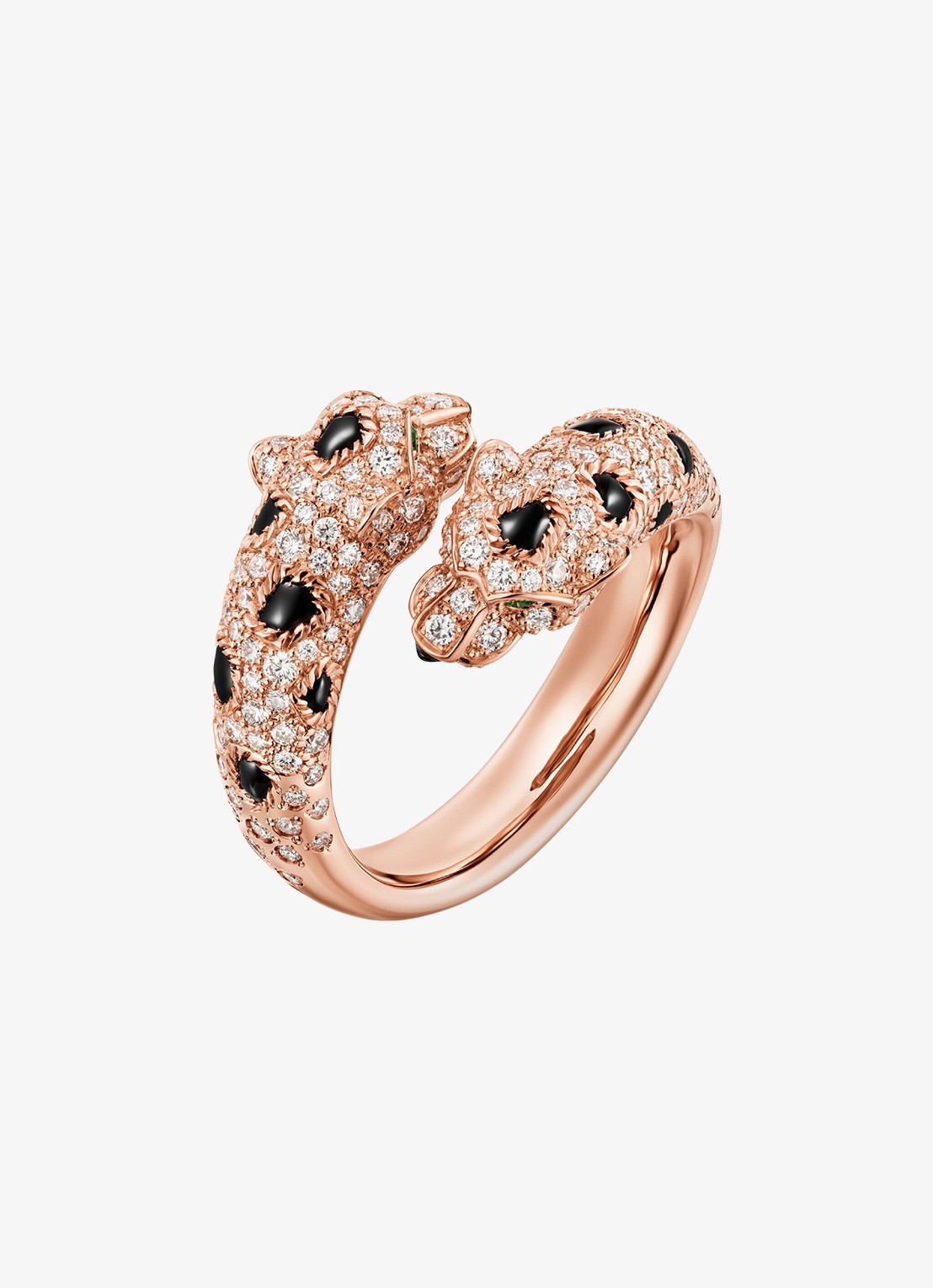 Cartier Panthère de Cartier ring van 18 karaat roségoud met onyx, smaragd en 0.92 ct diamant CRN4802600 - voorkant roségoud