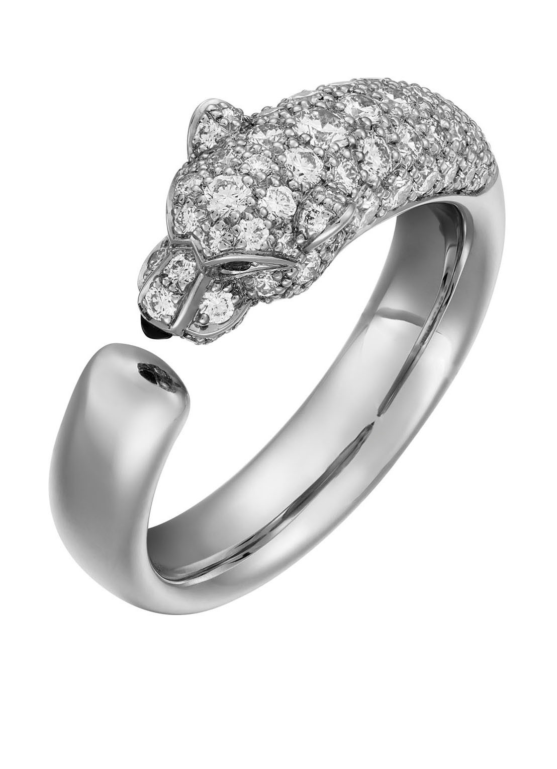 Cartier Panthère de Cartier ring van 18 karaat witgoud met diamanten CRN4765900 - voorkant witgoud