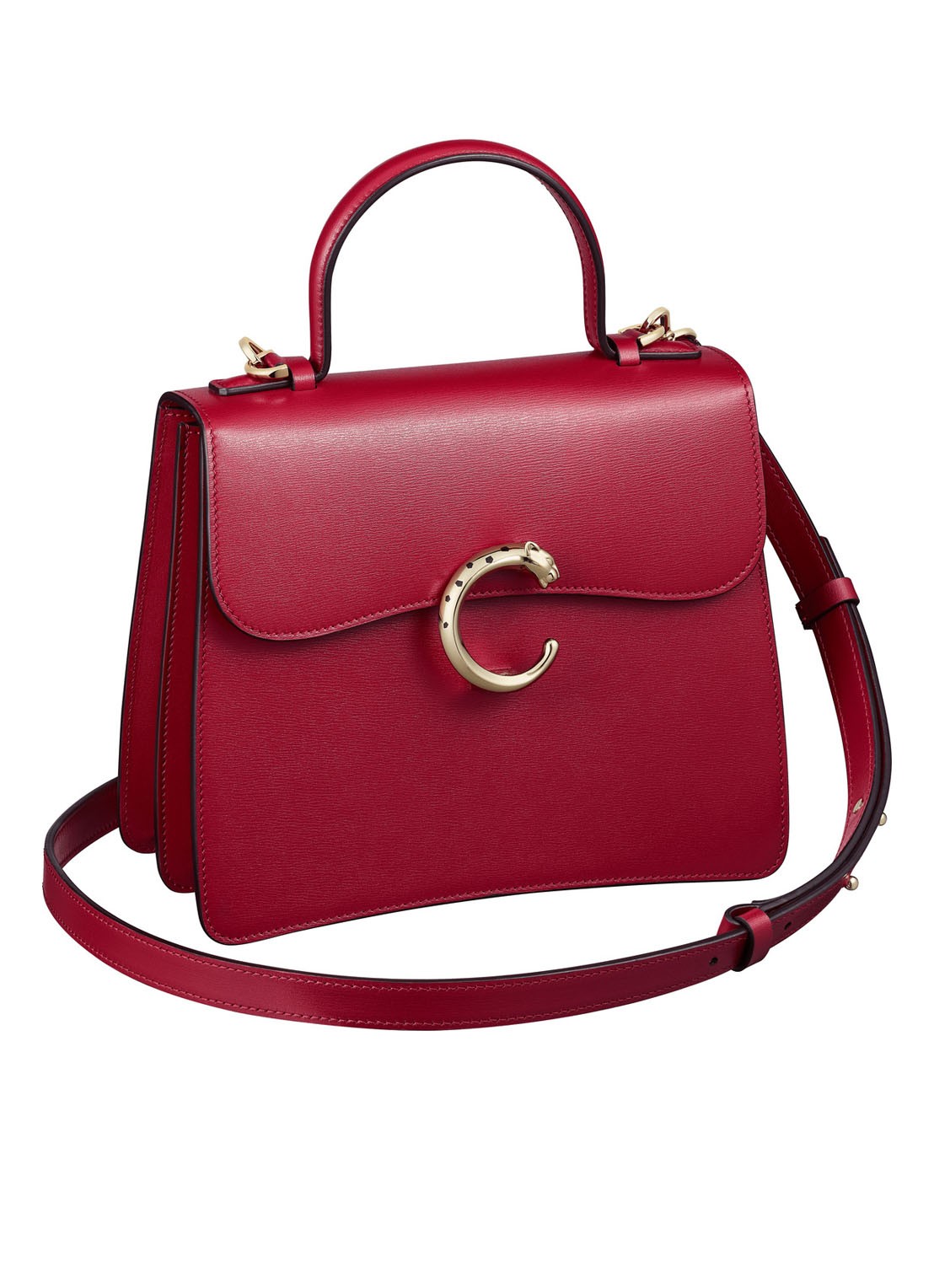 Cartier Panthère de Cartier-tas met handvat, klein model CRL1002324 - voorkant 6 kersenrood