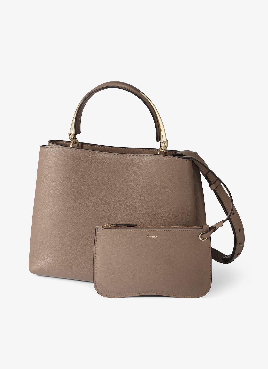 Cartier Panthère Double de Cartier Medium handtas van kalfsleer CRL1002660 - detail taupe