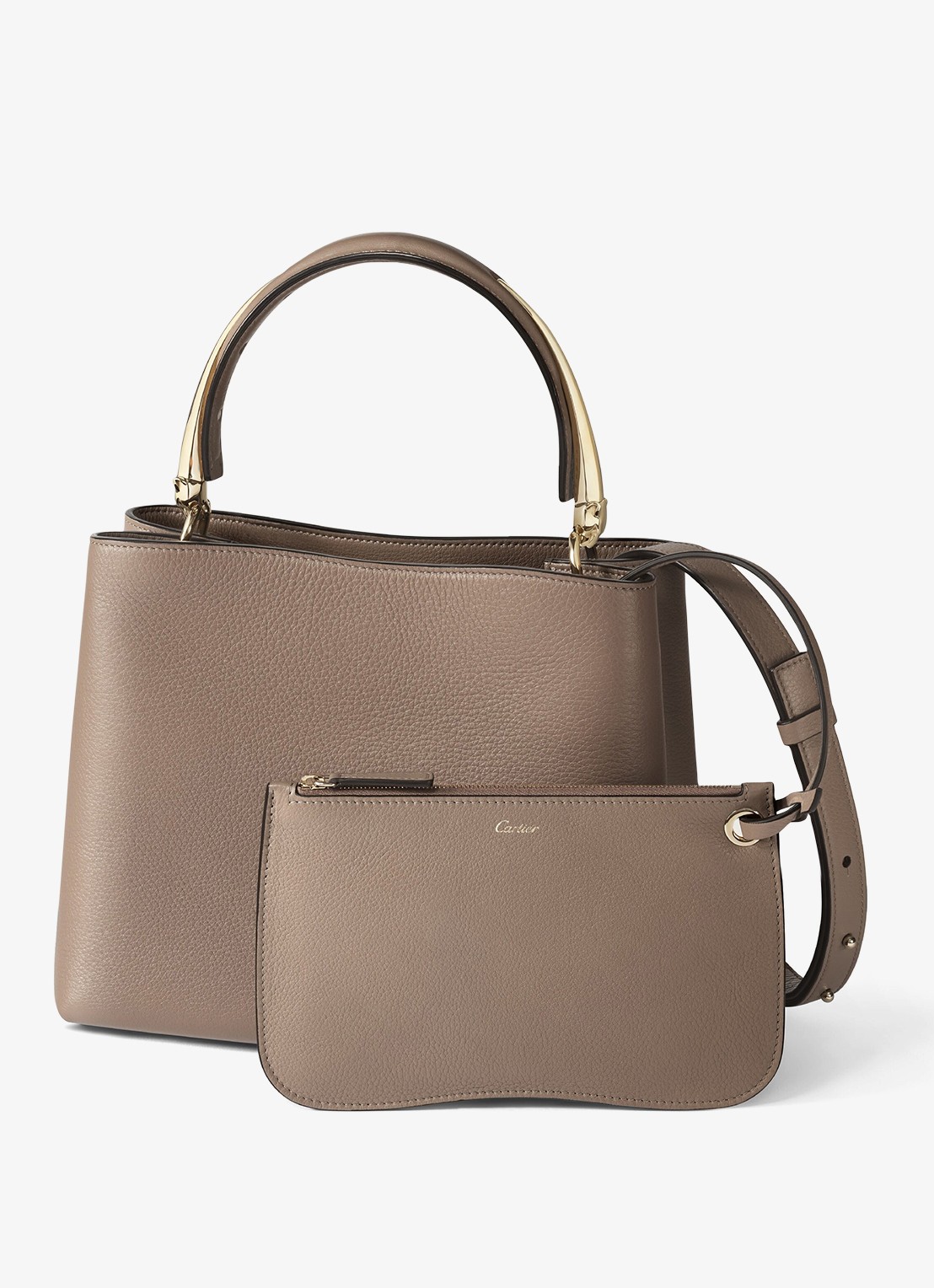 Cartier Panthère Double de Cartier Small handtas van kalfsleer CRL1002642 - detail taupe