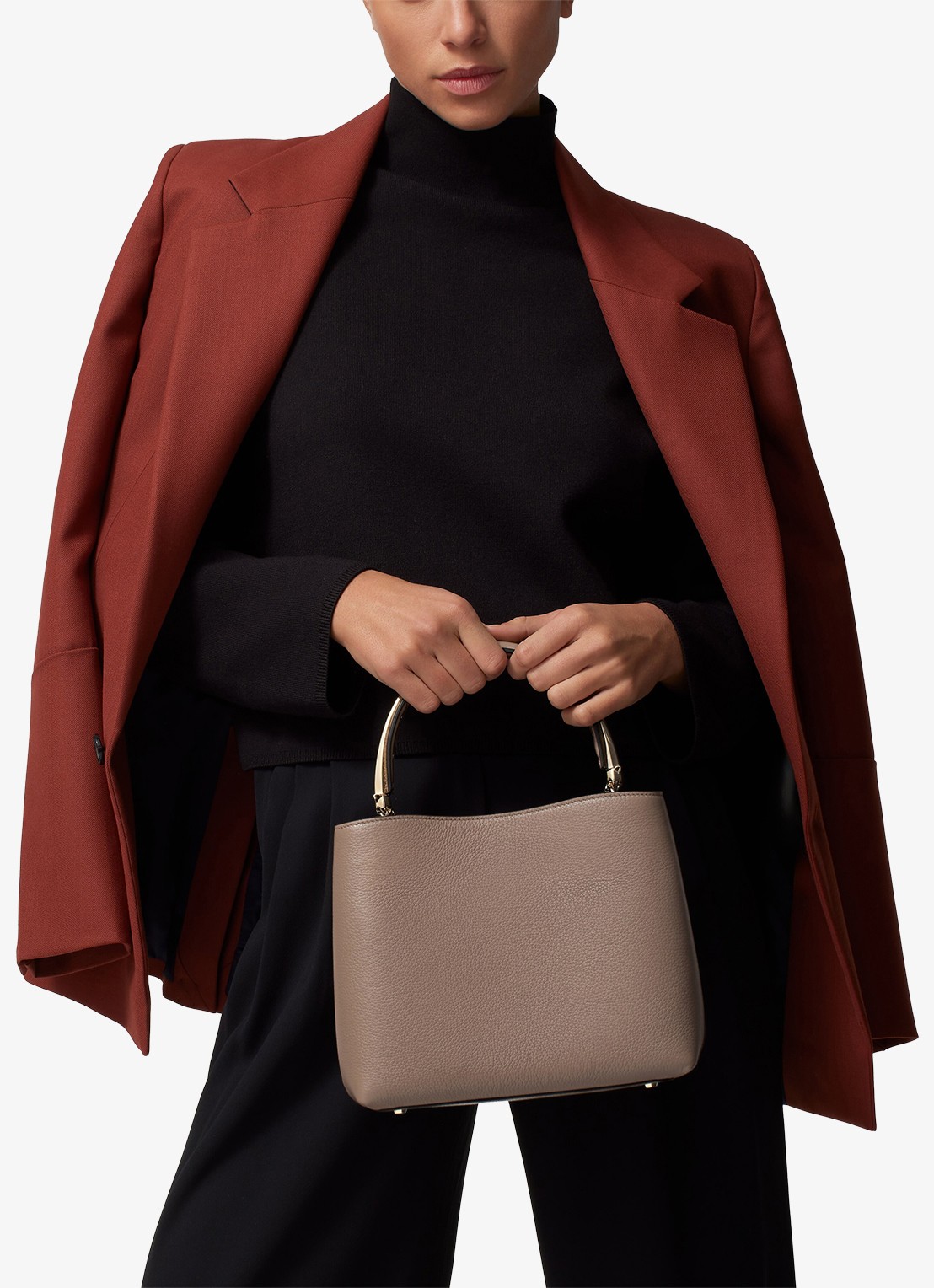 Cartier Panthère Double de Cartier Small handtas van kalfsleer CRL1002642 - voorkant 7 taupe