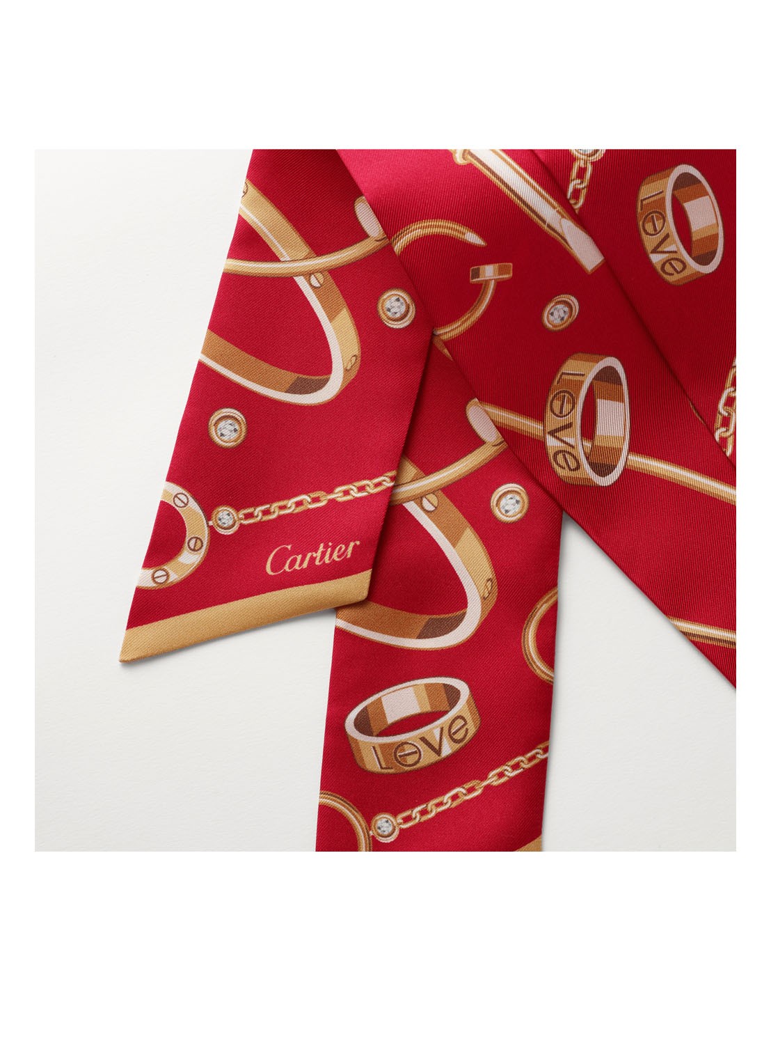 Cartier Precious Mundanity hoofdband van zijde 105 x 5 cm CROS000171 - detail rood