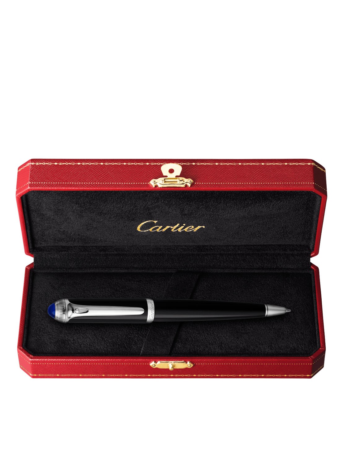 Cartier Roadster de Cartier balpen van composiet met palladium finish CRST240000 - voorkant 2 zwart