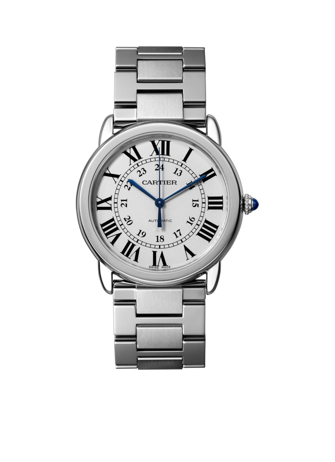 Cartier Ronde Solo de Cartier 36 mm horloge van staal WSRN0012 - voorkant zilver