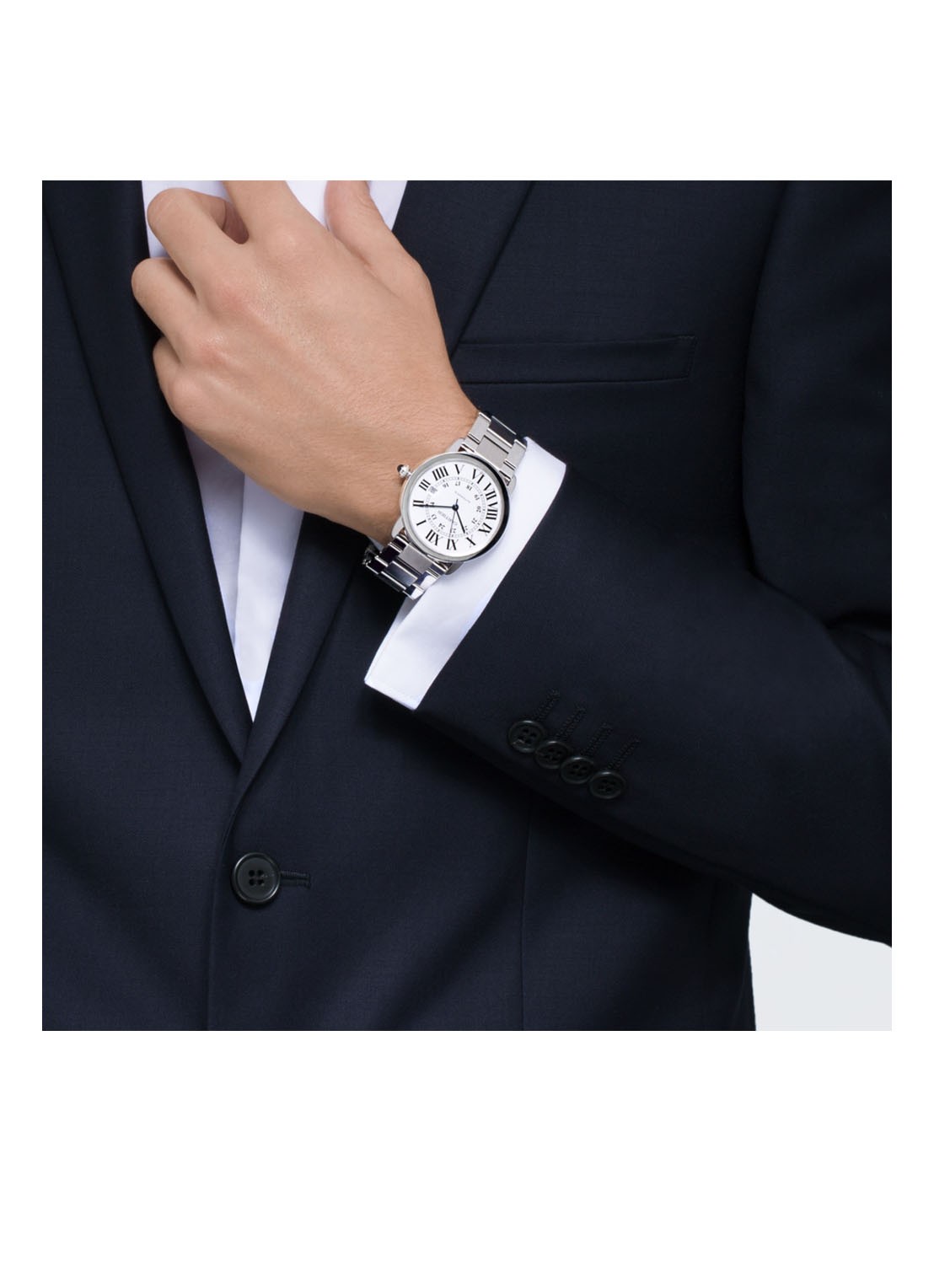 Cartier Ronde Solo de Cartier 42 mm horloge van staal W6701011 - detail 3 zilver