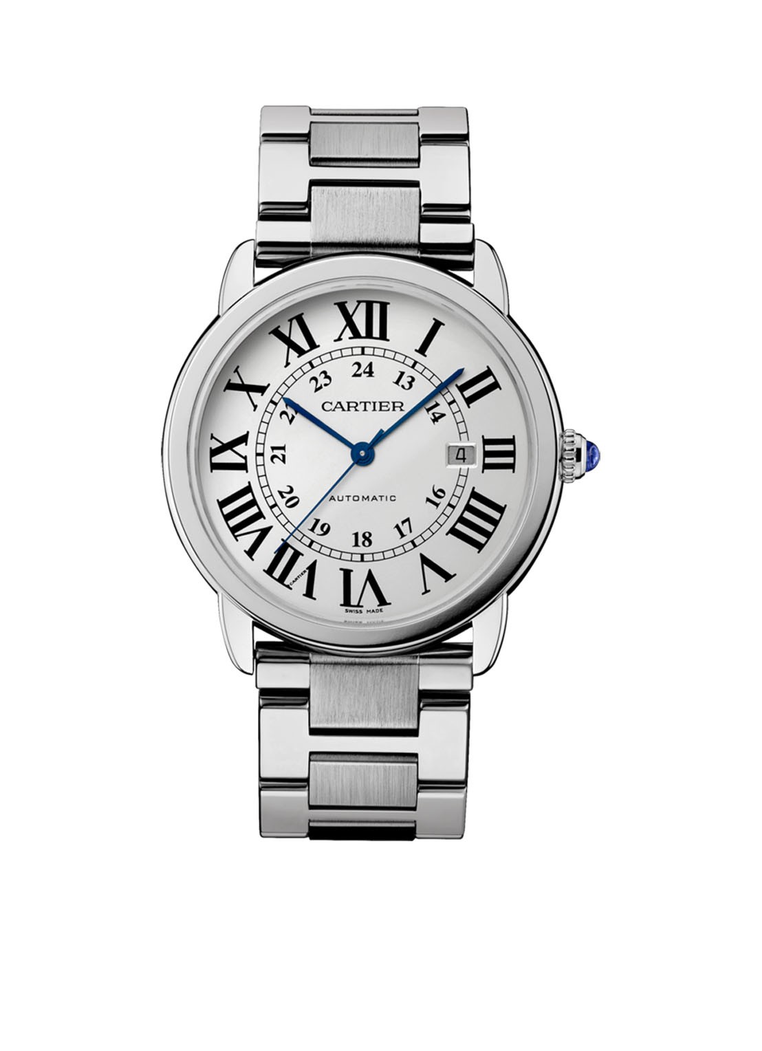 Cartier Ronde Solo de Cartier 42 mm horloge van staal W6701011 - voorkant zilver