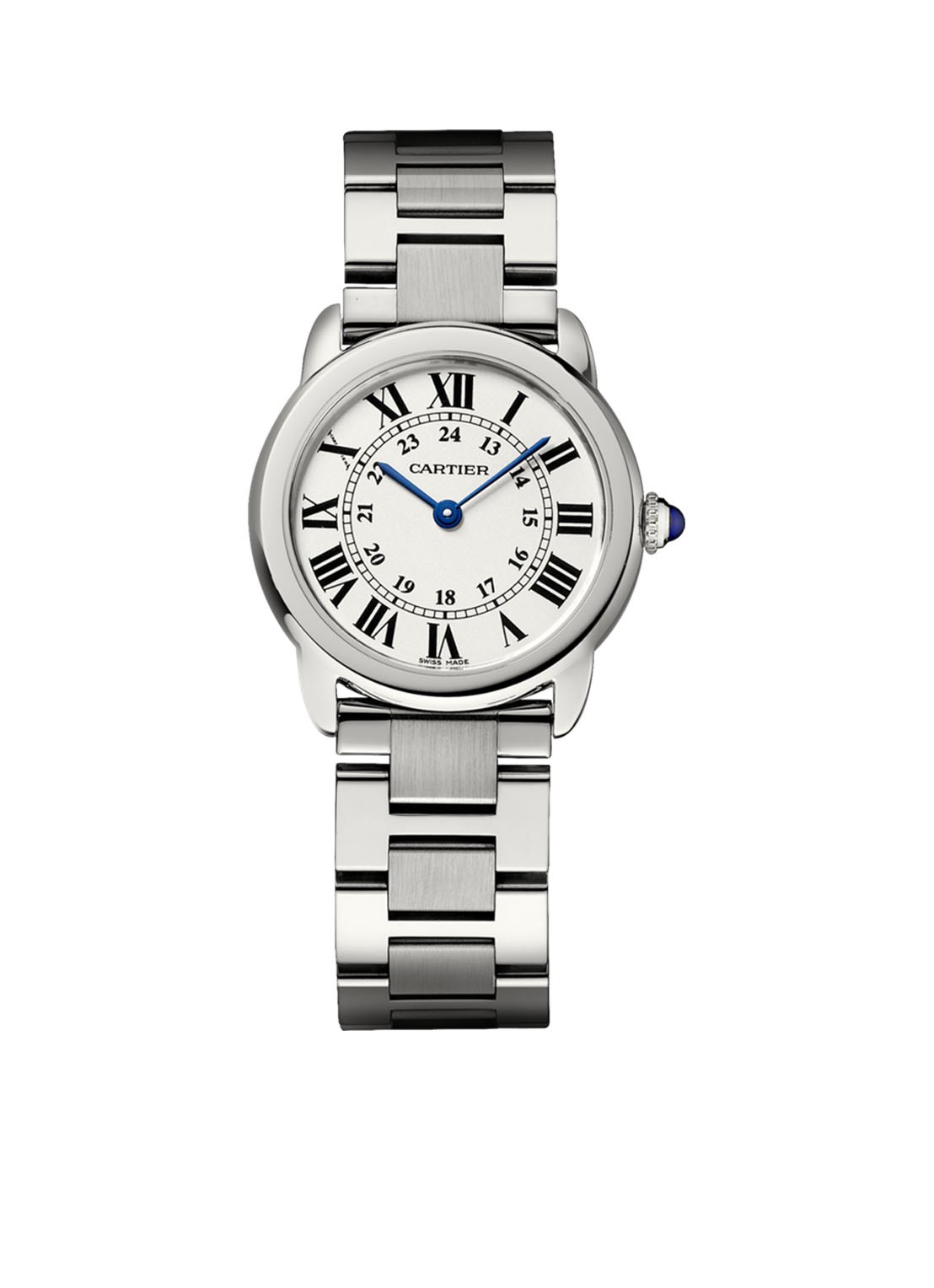 Cartier Ronde Solo de Cartier small horloge van staal W6701004 - voorkant zilver